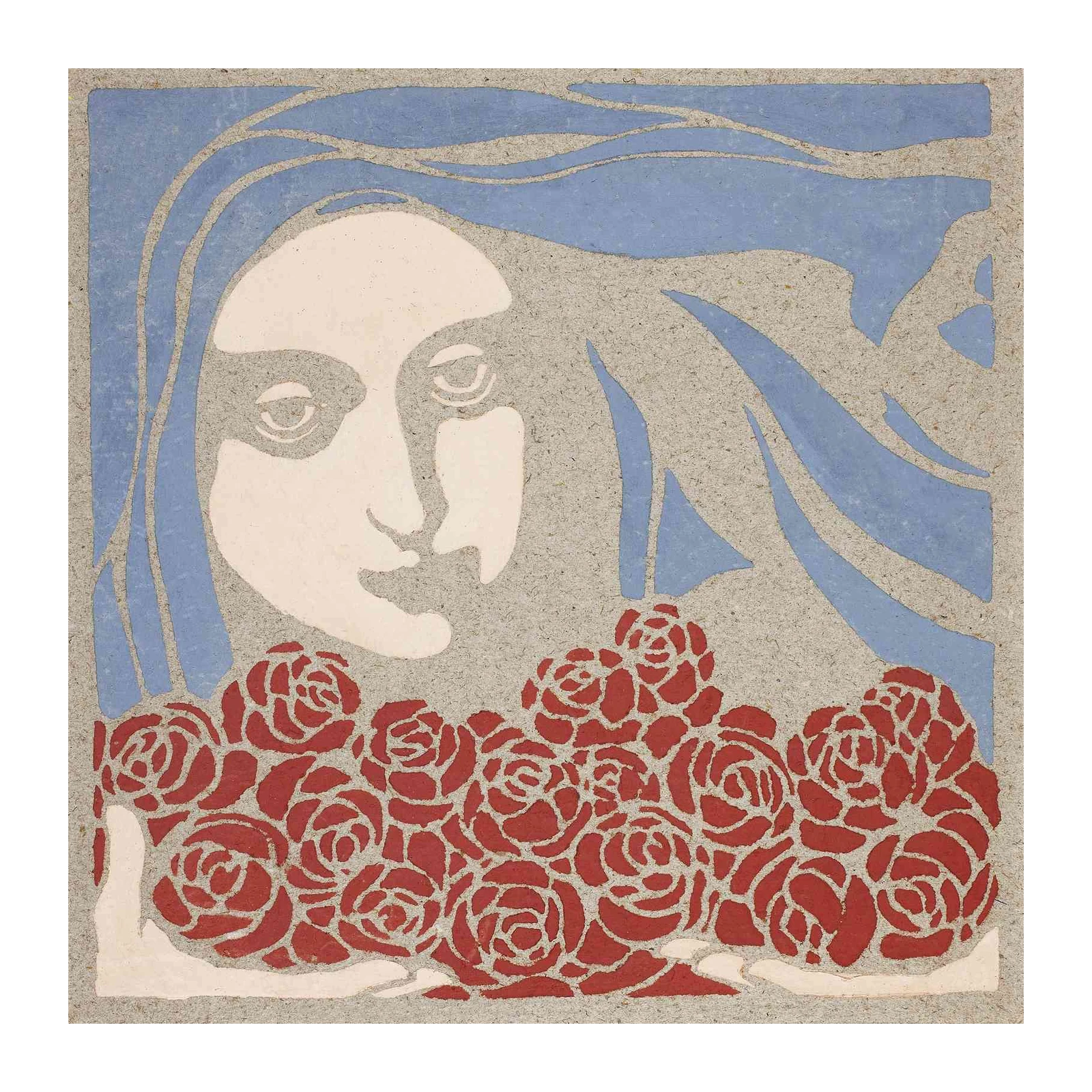 Art Nouveau Woman & Roses Wall Art