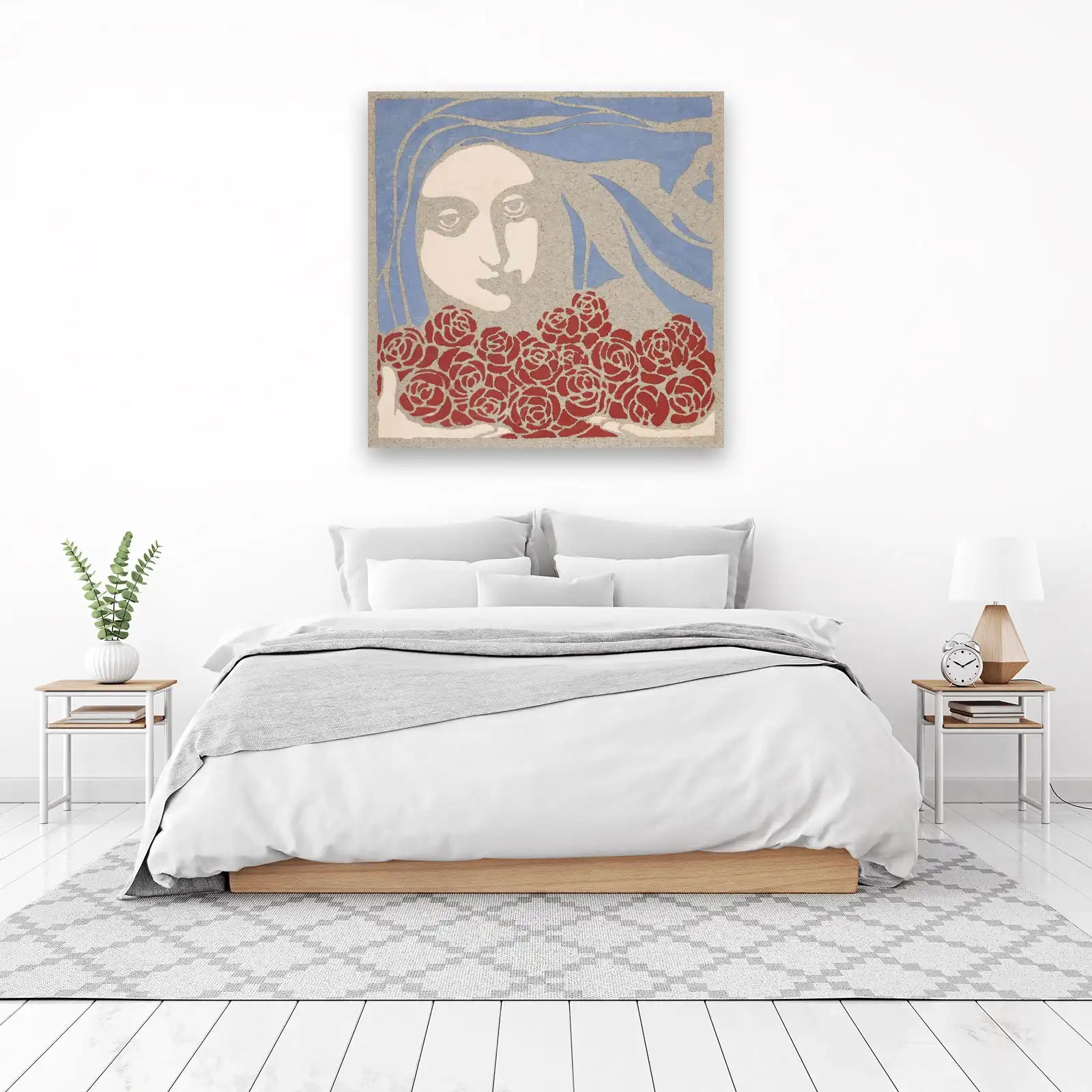 Art Nouveau Woman & Roses Wall Art