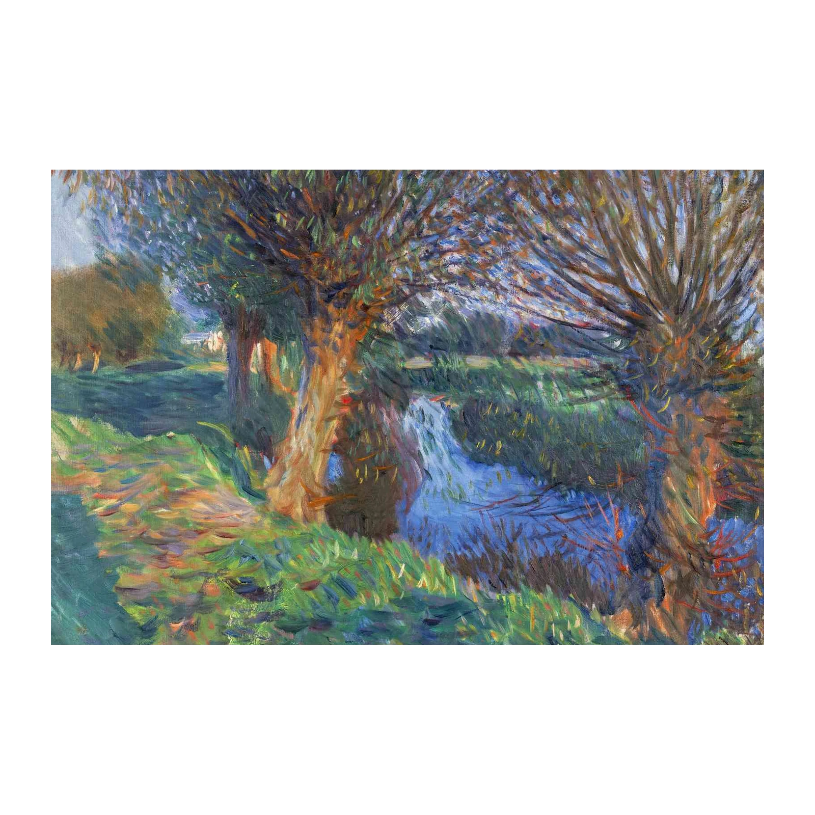 Impressionist Riverside Trees Wall Art