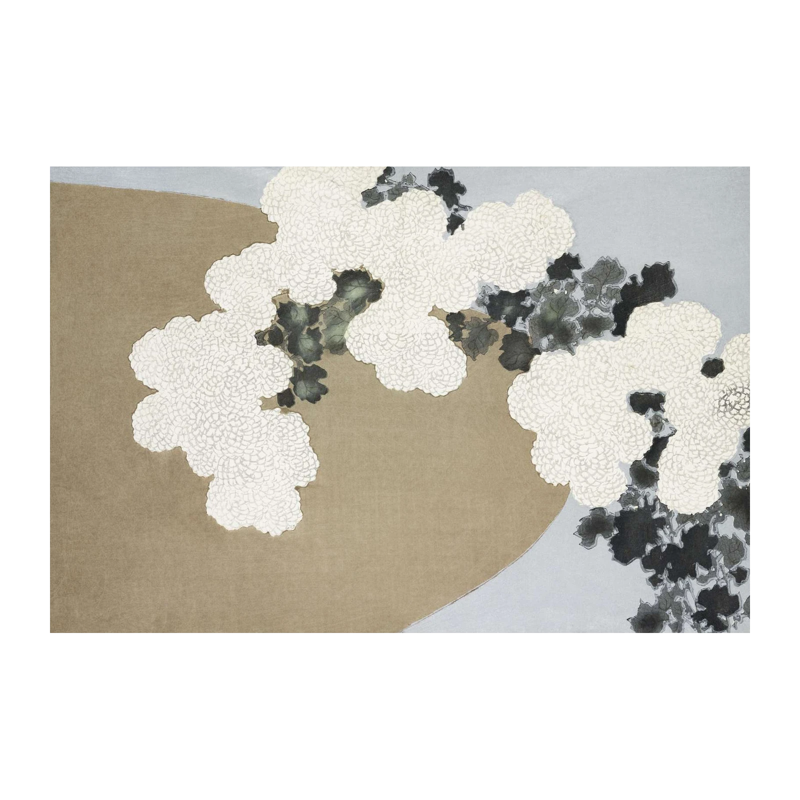 Elegant White Chrysanthemum Floral Wall Art