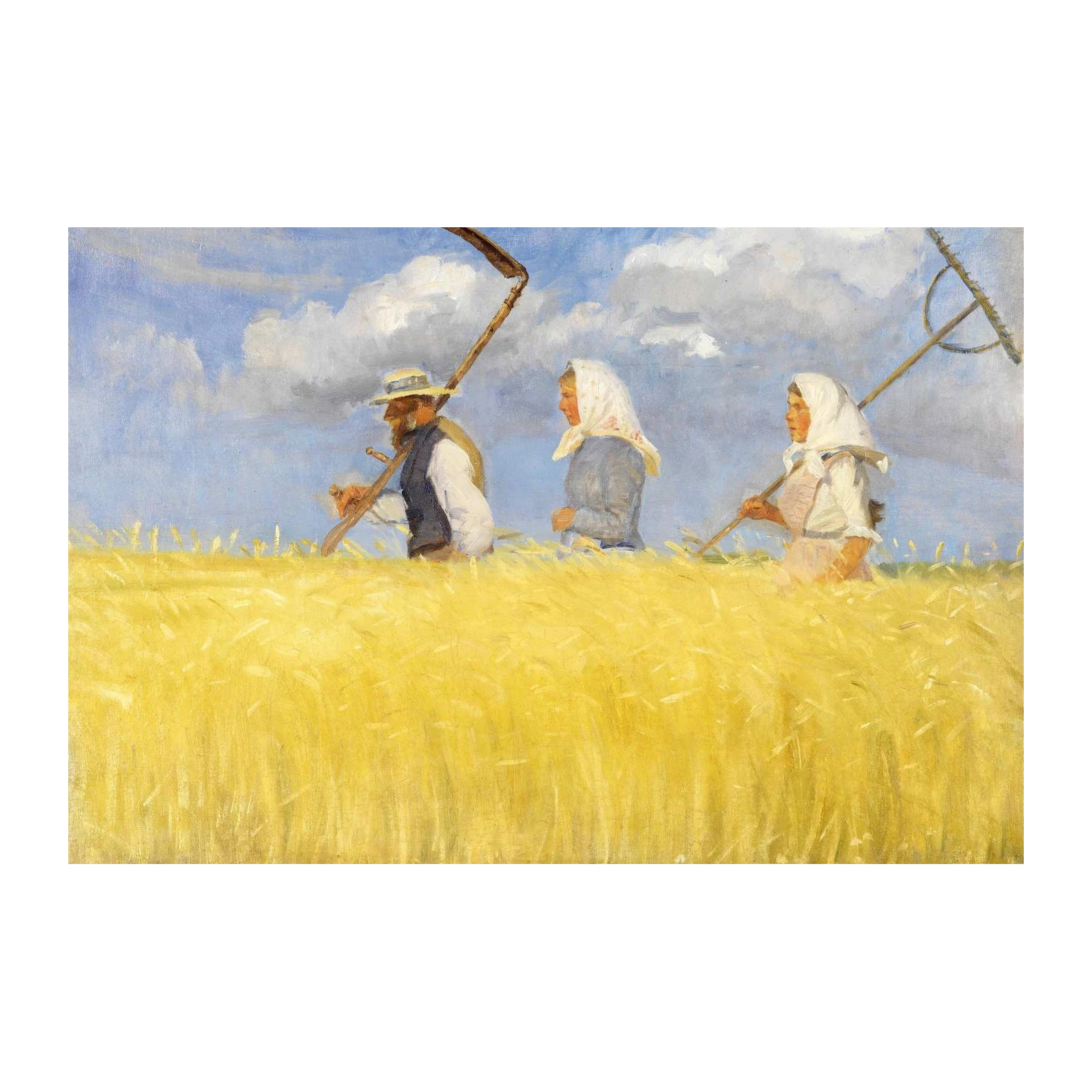 Golden Harvest Scene Wall Art - Farm Life Art