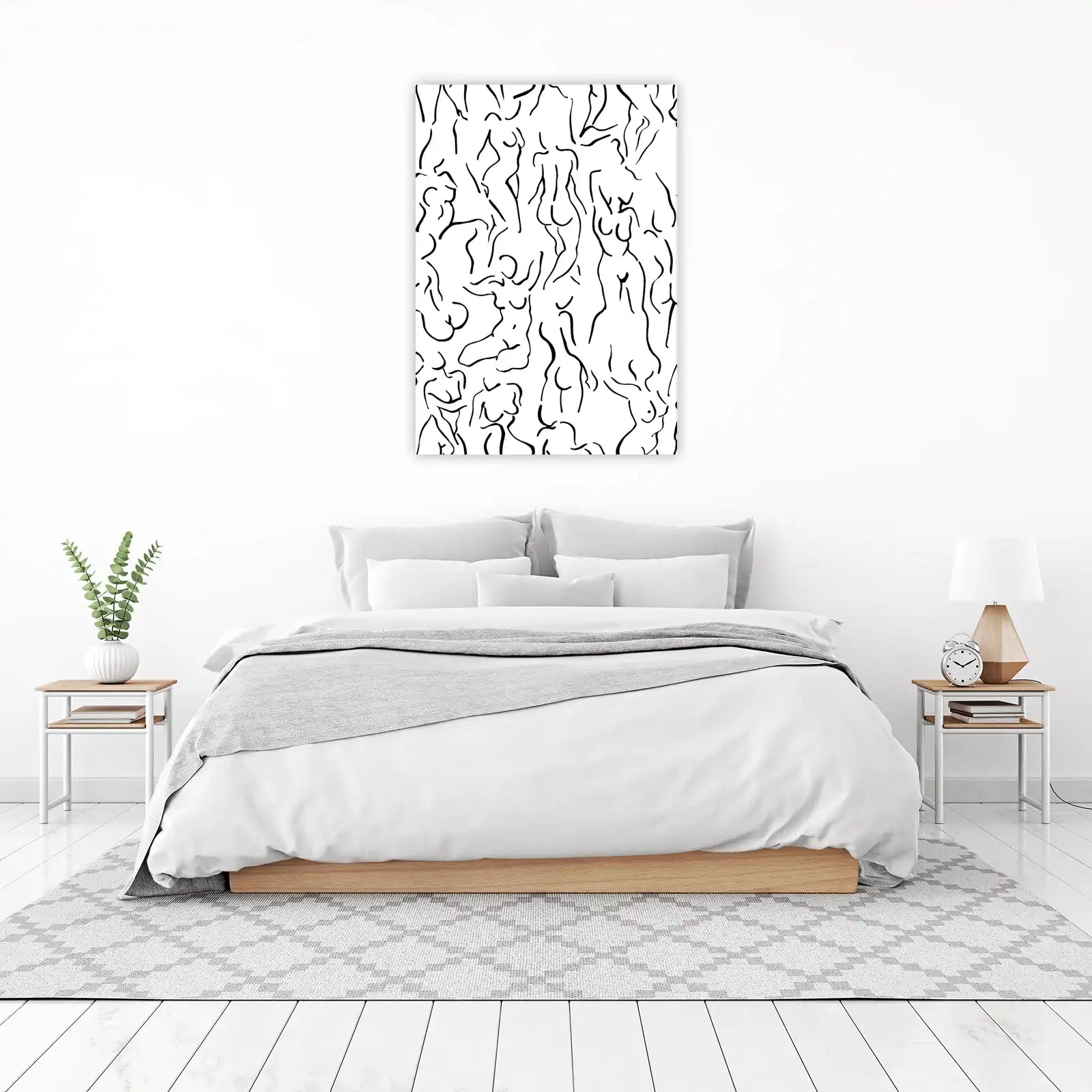 Abstract Nude Figures Line Art Wall Art