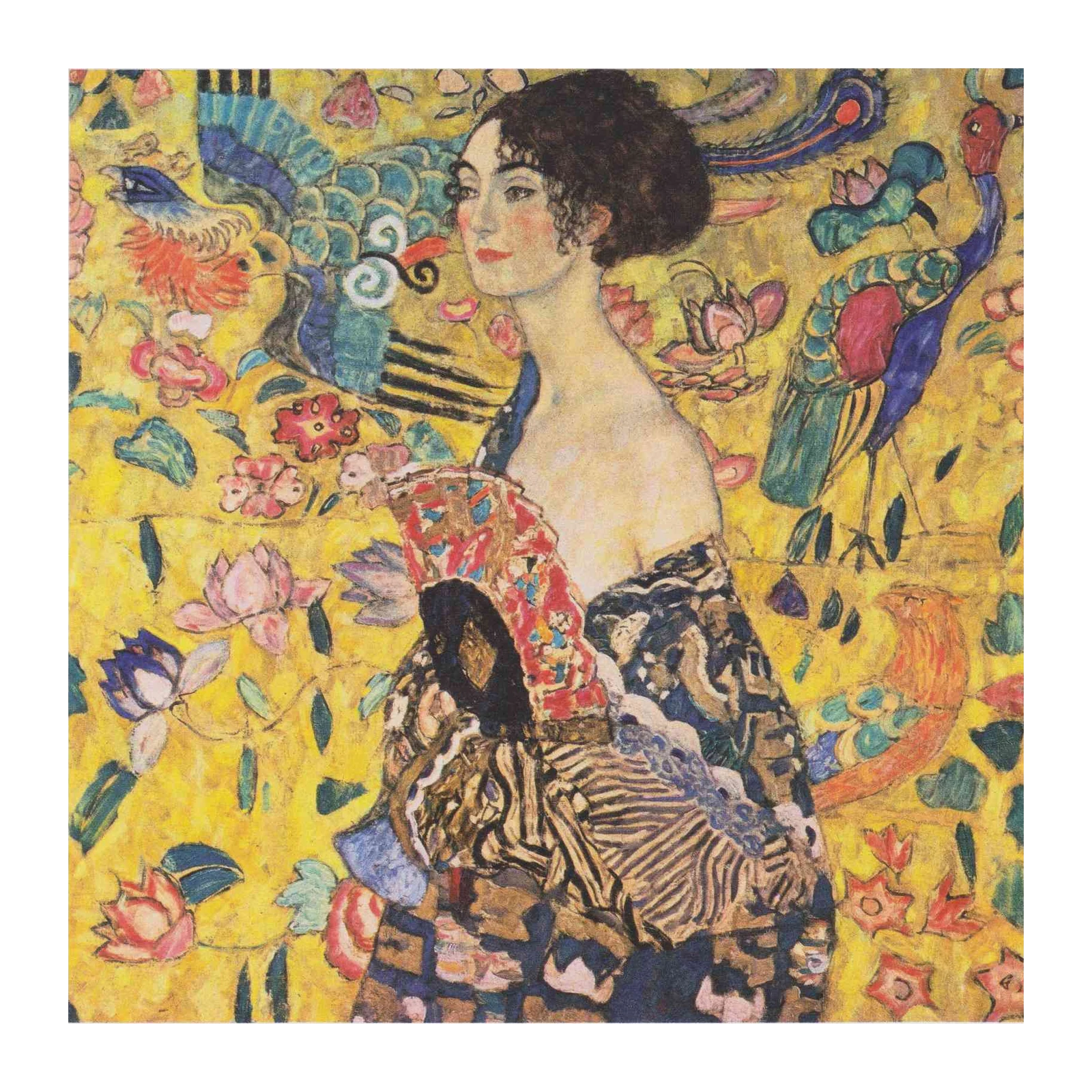 Art Nouveau Portrait Golden Floral Wall Art