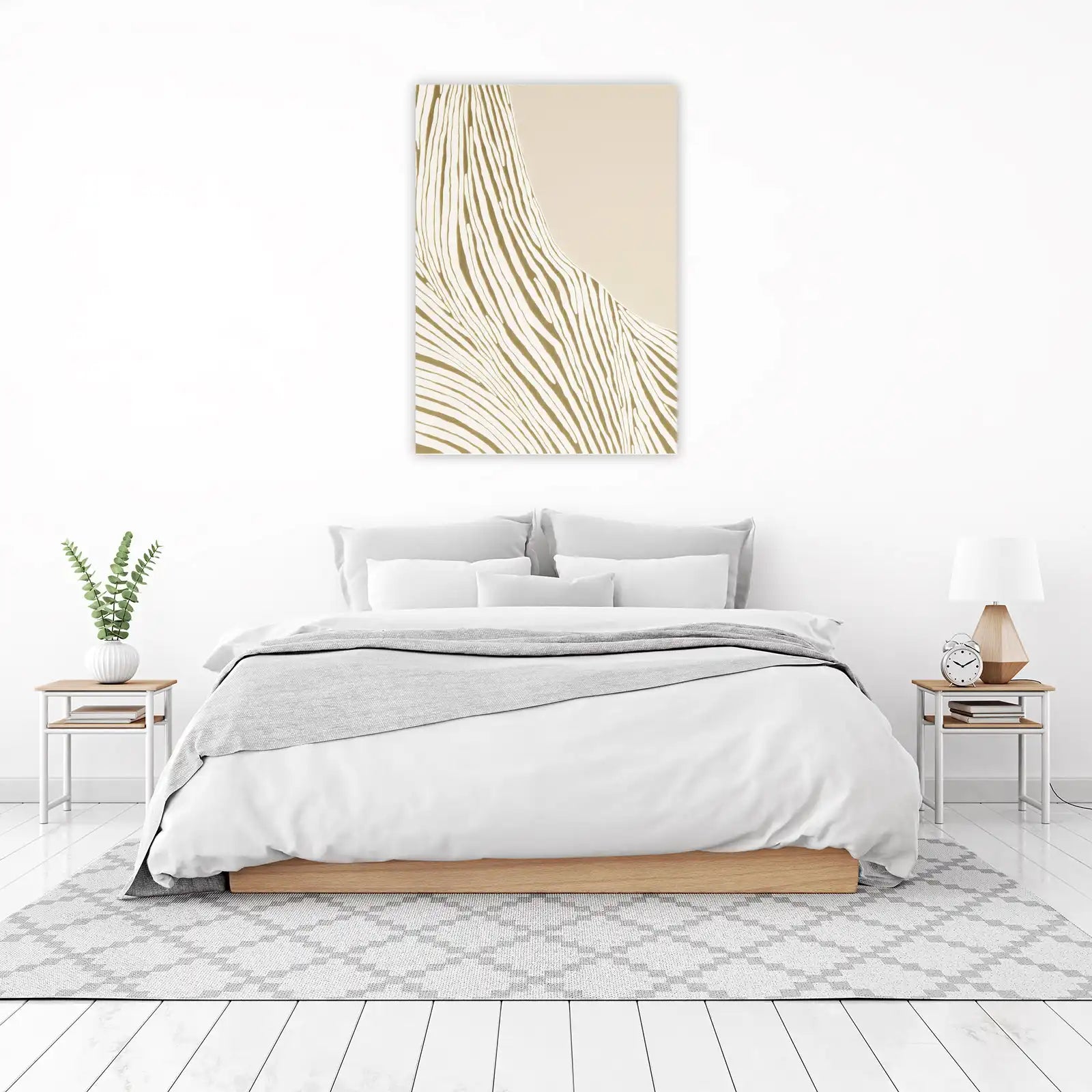 Abstract Gold Zebra Stripes Wall Art