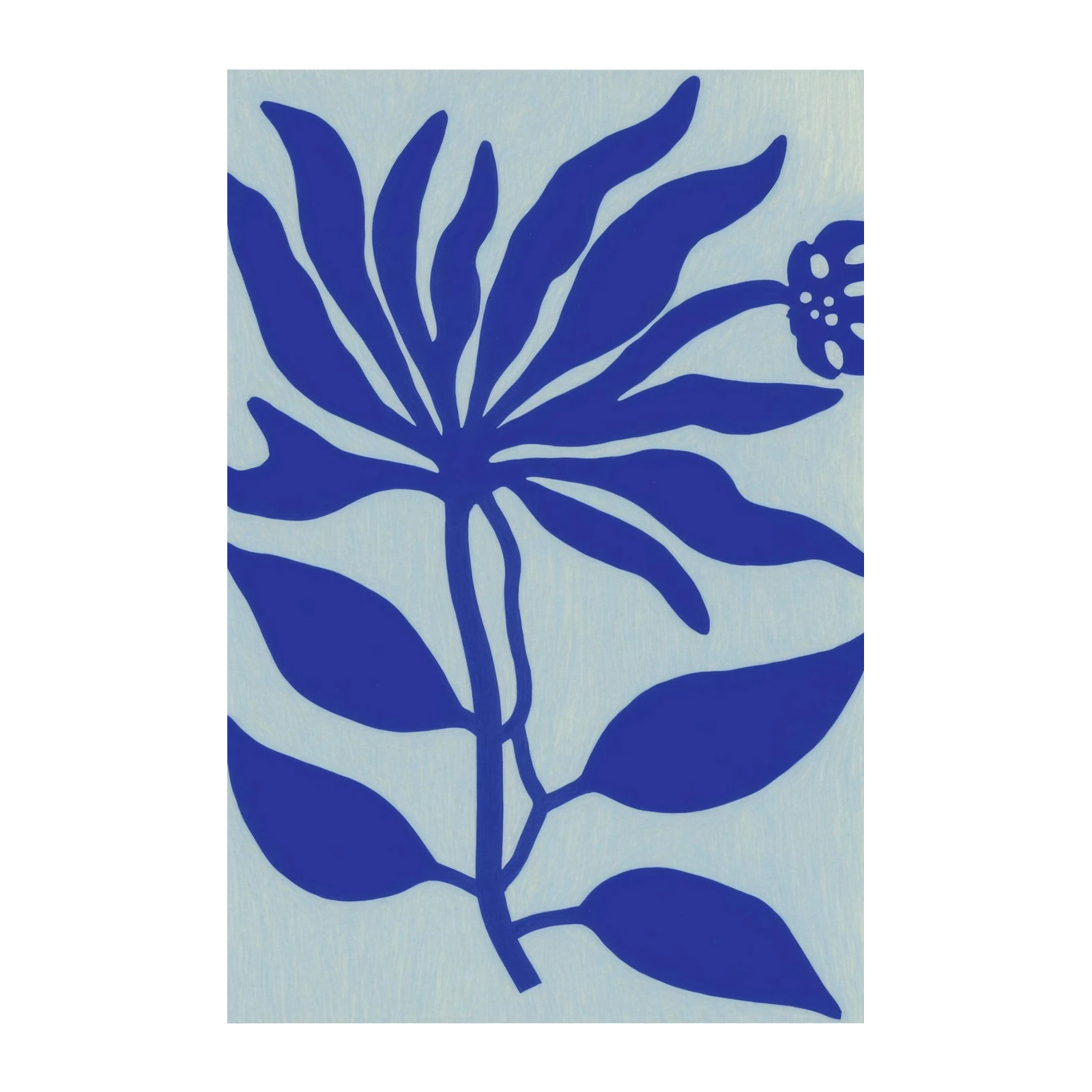 Bold Blue Floral Botanical Art Wall Art