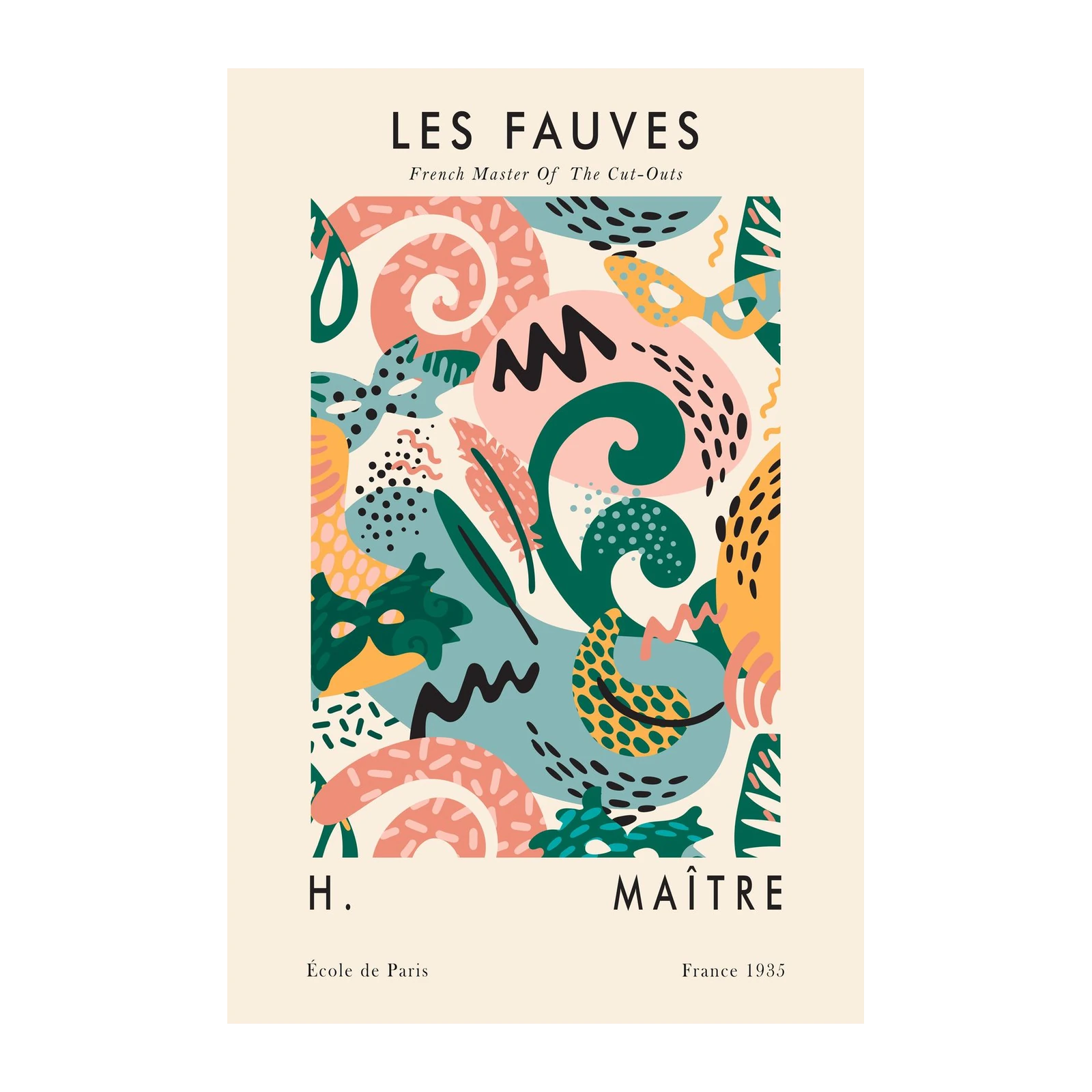 Retro Abstract Matisse Cut-Outs Wall Art
