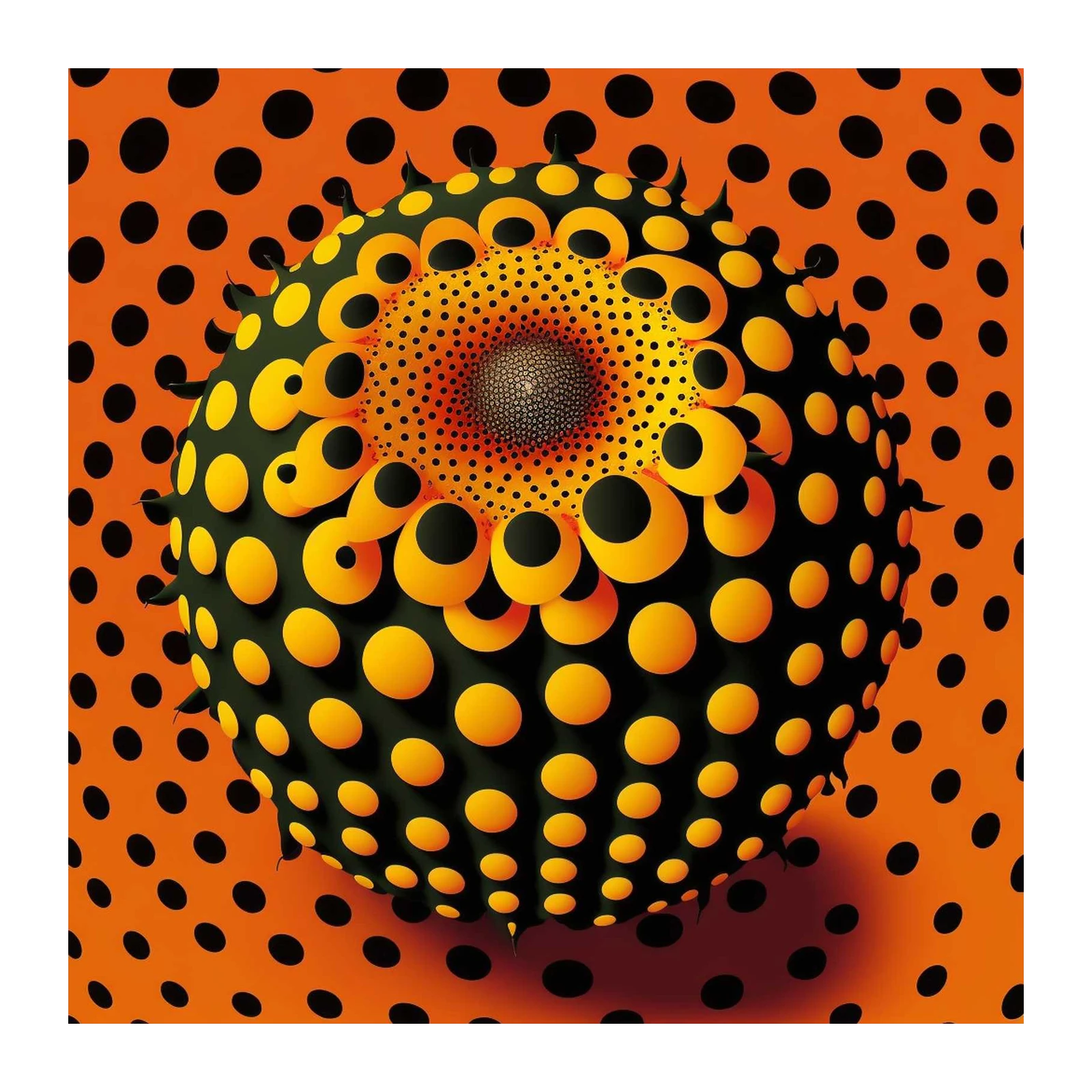 Vibrant Polka Dot Abstract Sphere Wall Art