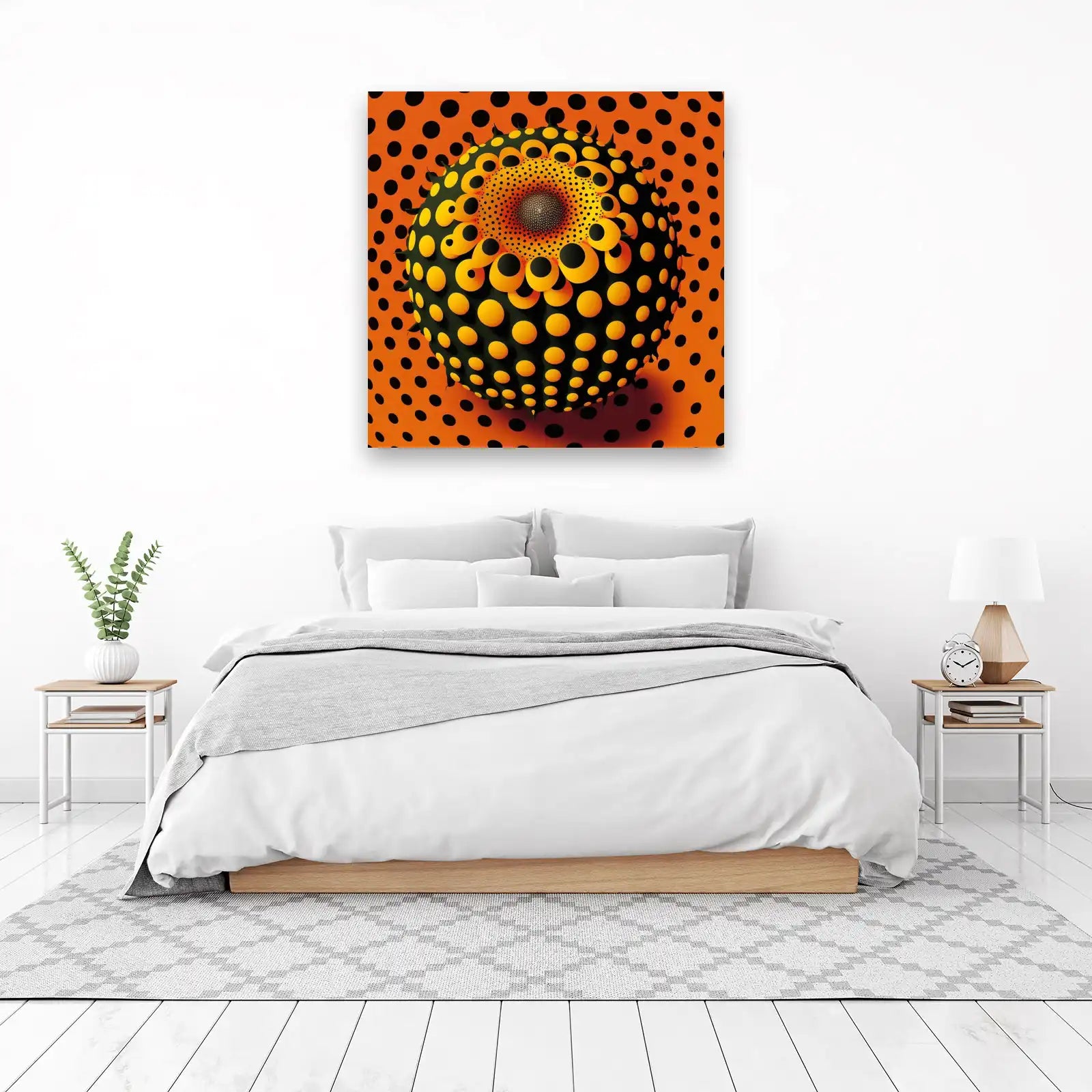 Vibrant Polka Dot Abstract Sphere Wall Art