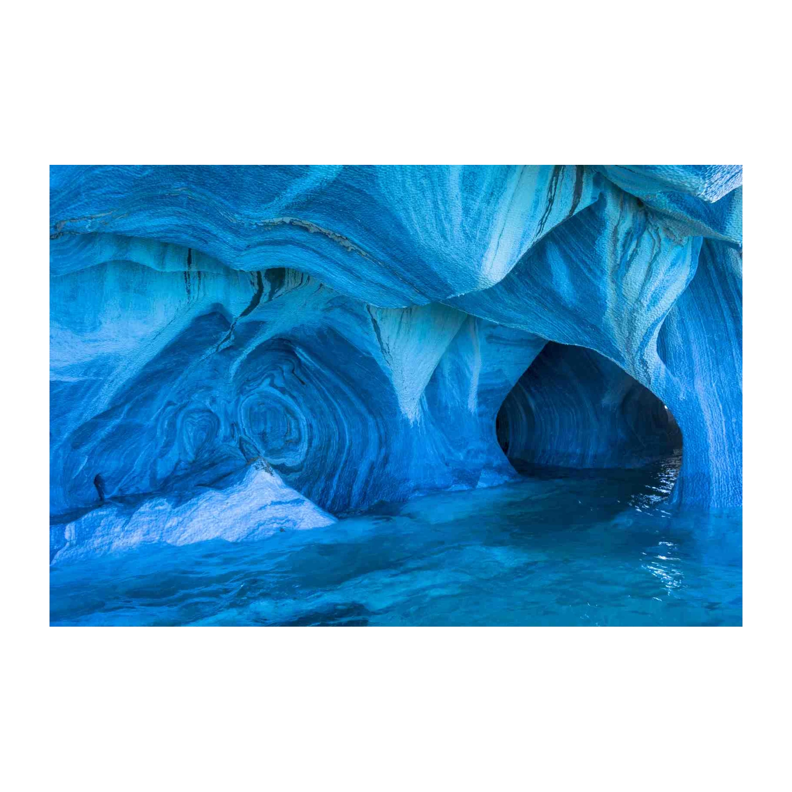 Marble Caves Serenity Blue Abstract Wall Art