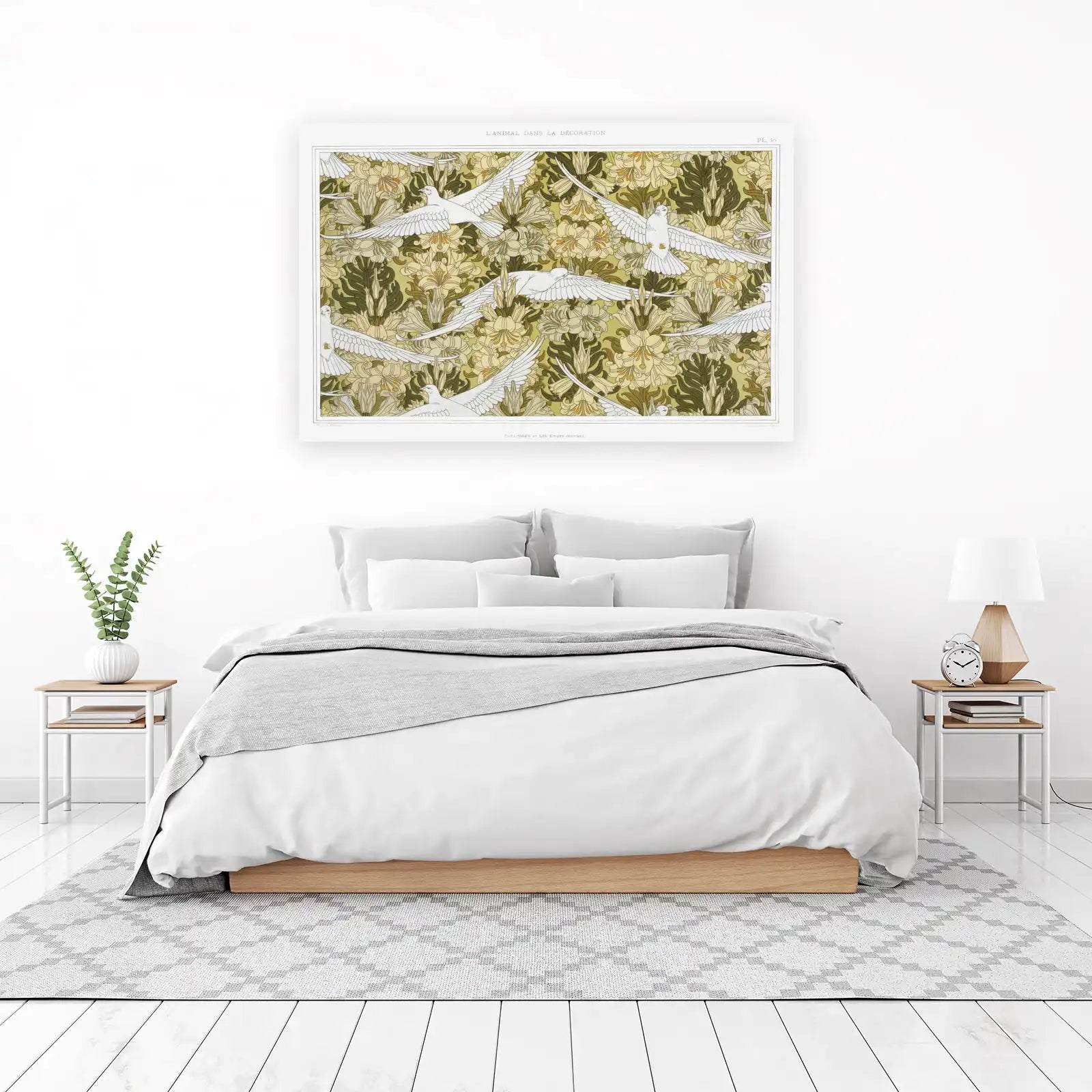 Art Nouveau Doves & Lilies Wall Art