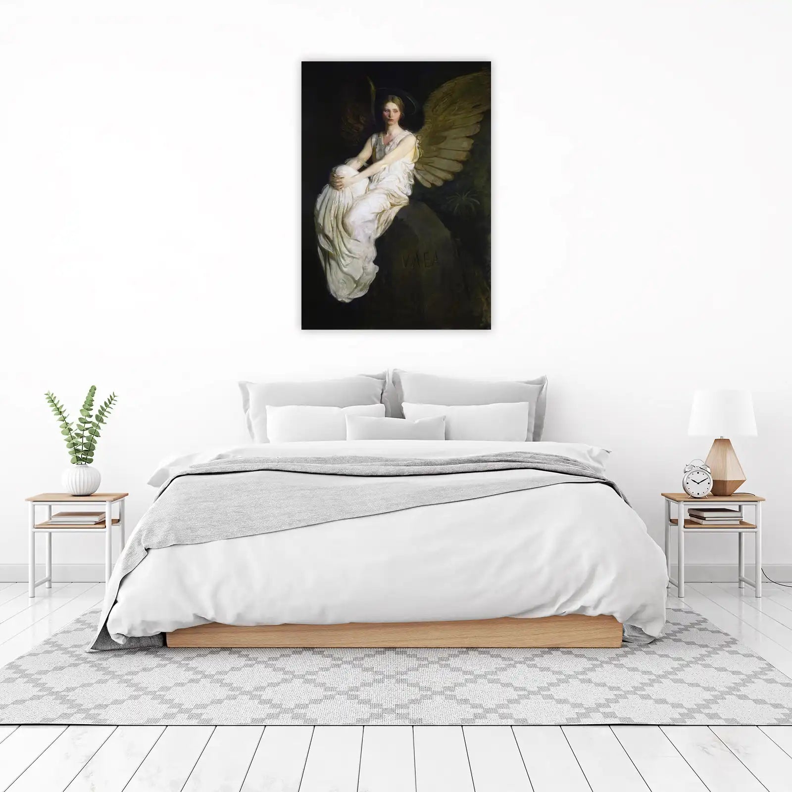 Serene Angel Contemplation Wall Art