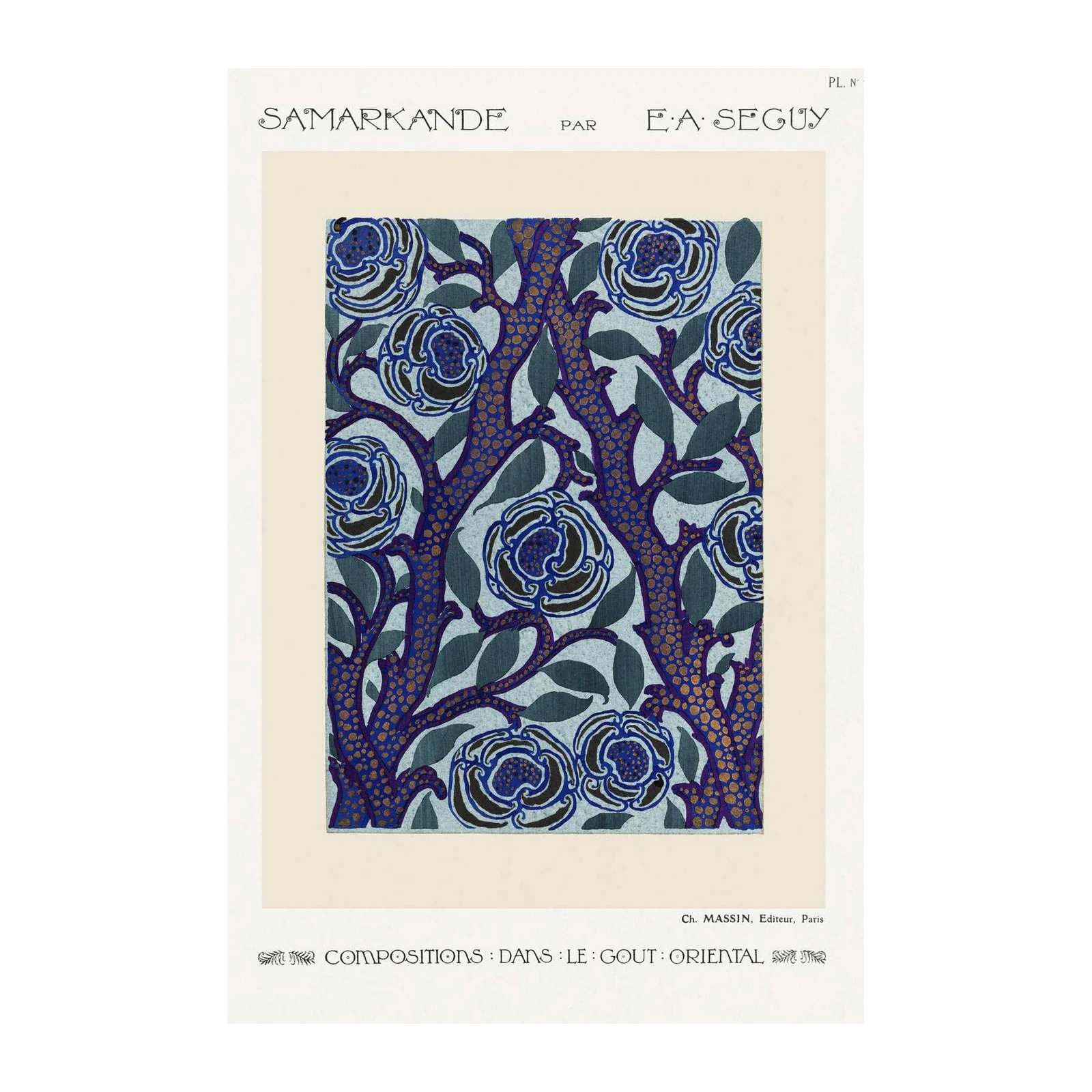 Art Deco Floral Samarkande Wall Art