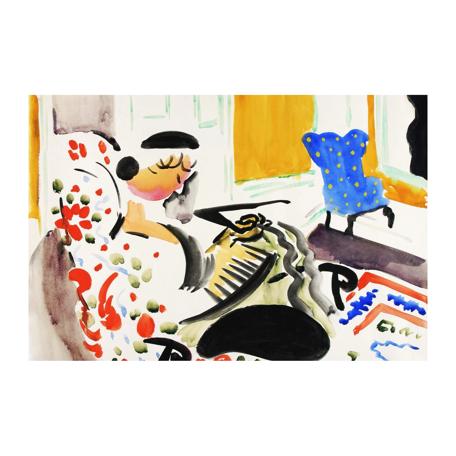 Vibrant Abstract Expressionist Dog Wall Art