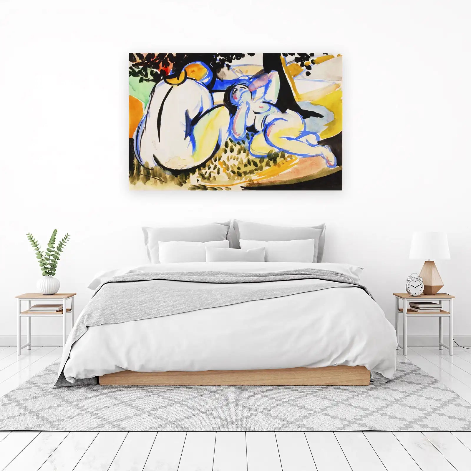 Vibrant Nude Figures Outdoor Scene Wall Art