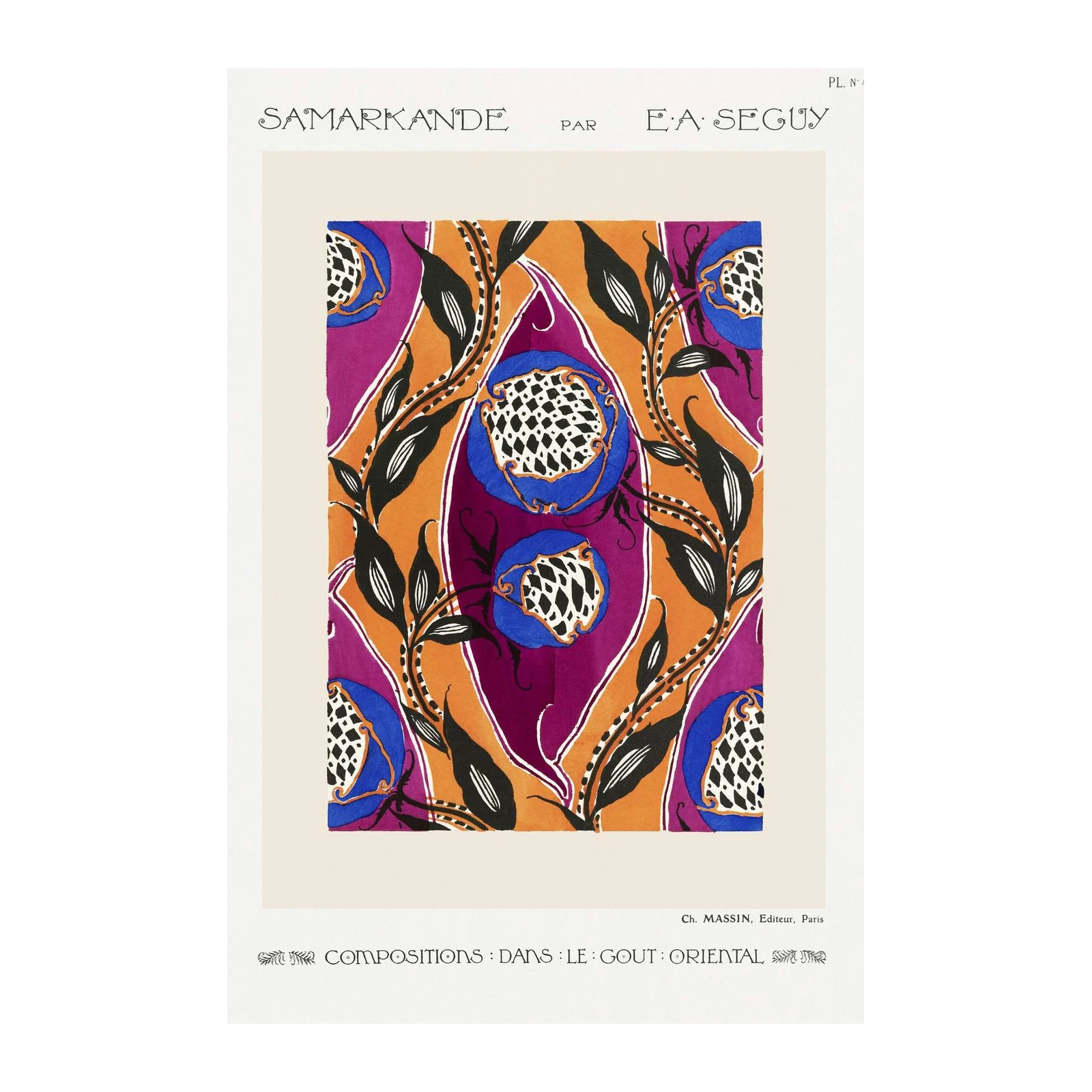 Art Deco Floral Samarkande Wall Art