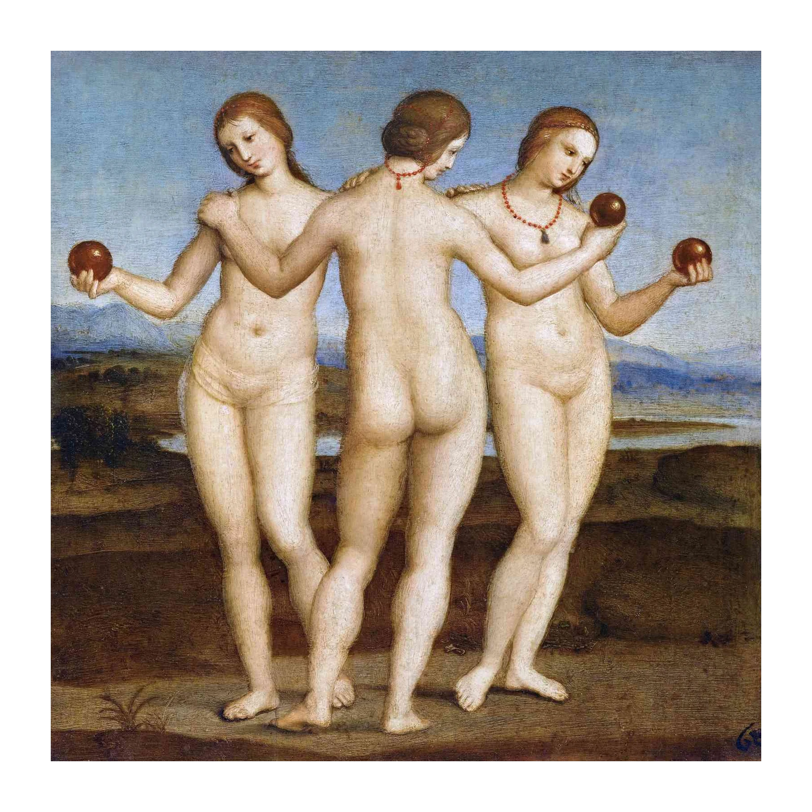 Three Graces Classical Nude Renaissance Wall Art