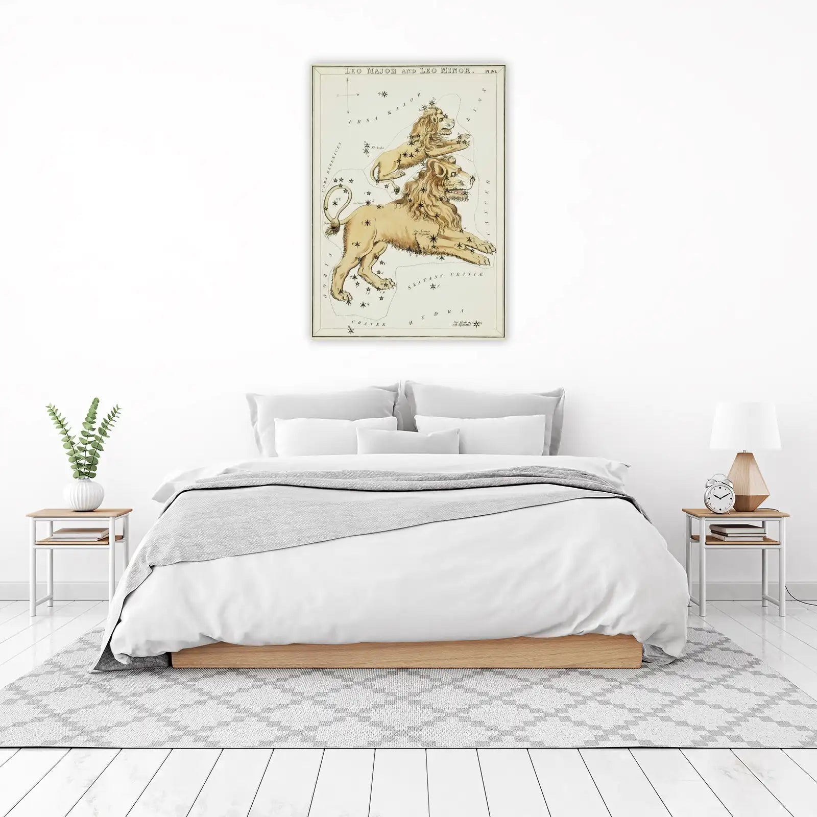 Vintage Leo Major & Minor Constellation Wall Art