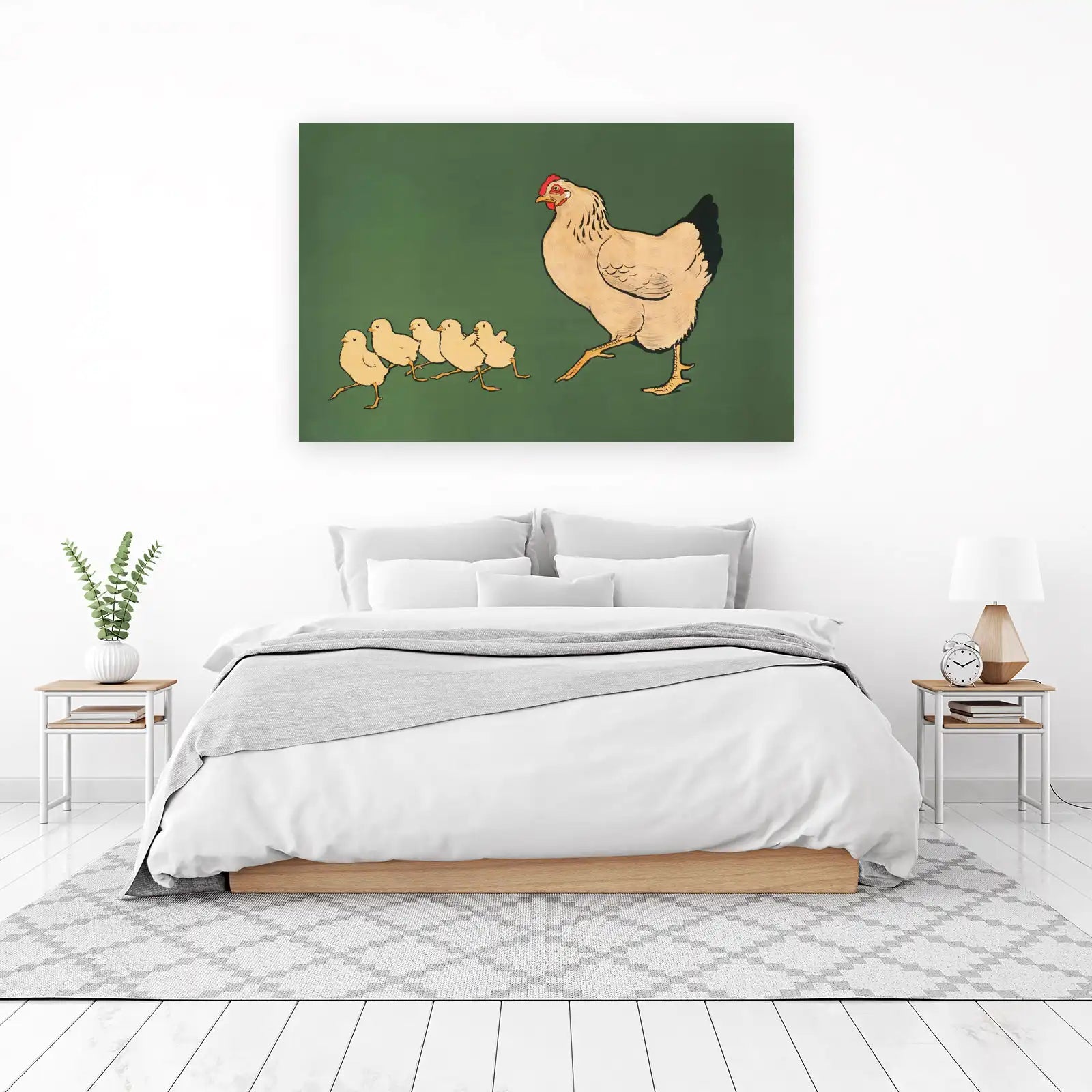 Charming Chicken & Chicks Walk Wall Art