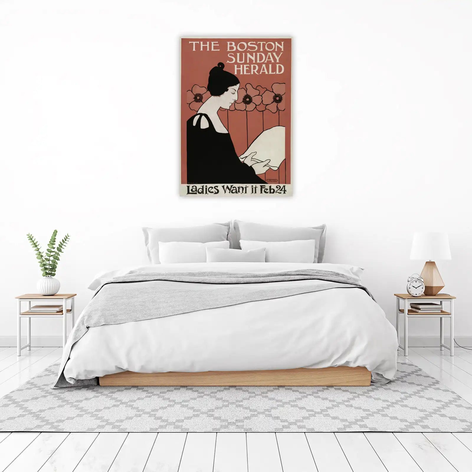 Vintage Lady Poppies Poster Wall Art