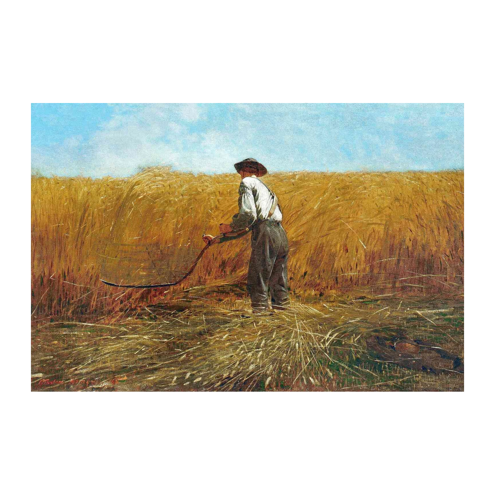 Golden Harvest Reaper Farm Scene Wall Art