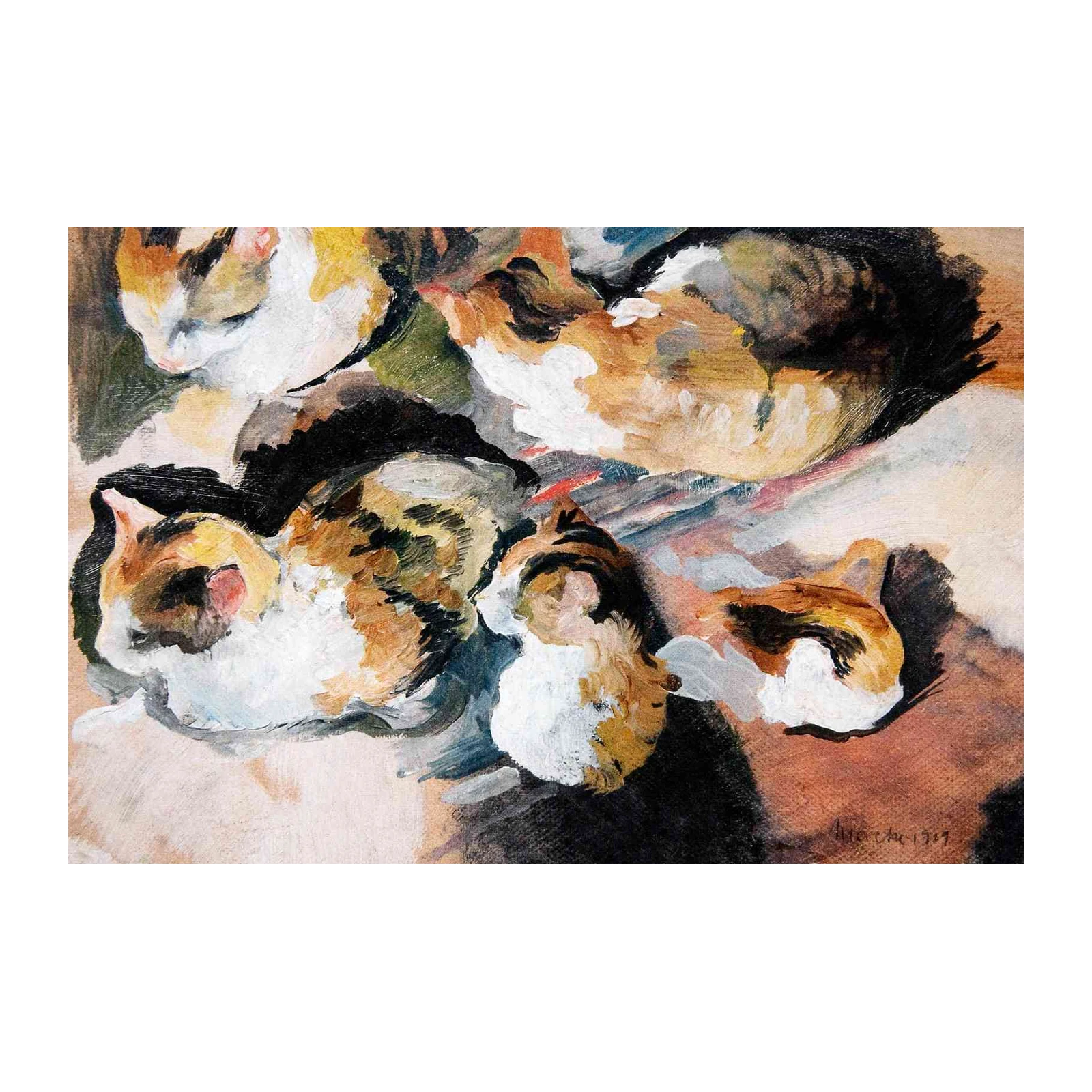 Calico Cats Naptime Art Wall Art