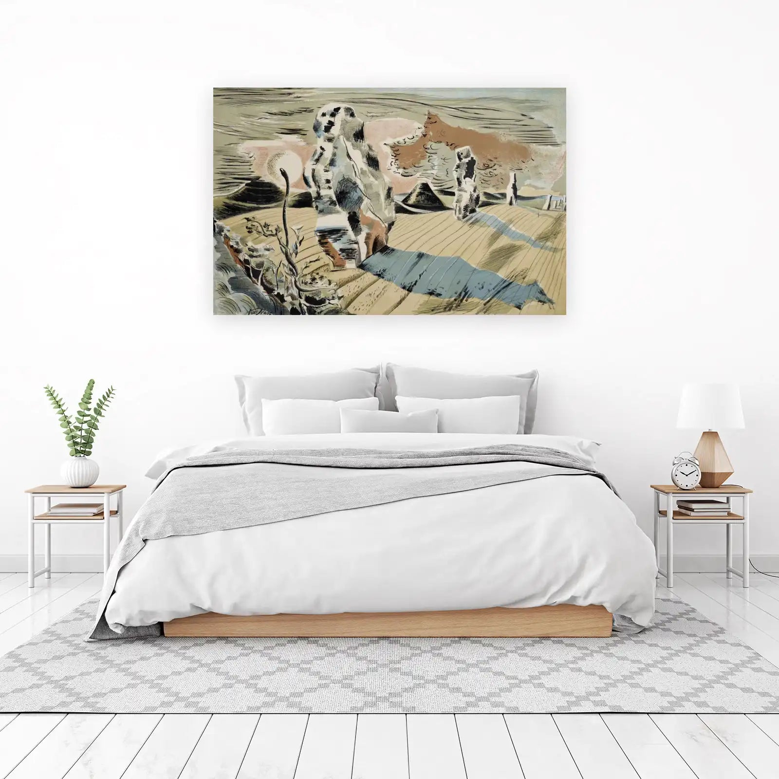 Dreamlike Landscape Stone Figures Wall Art