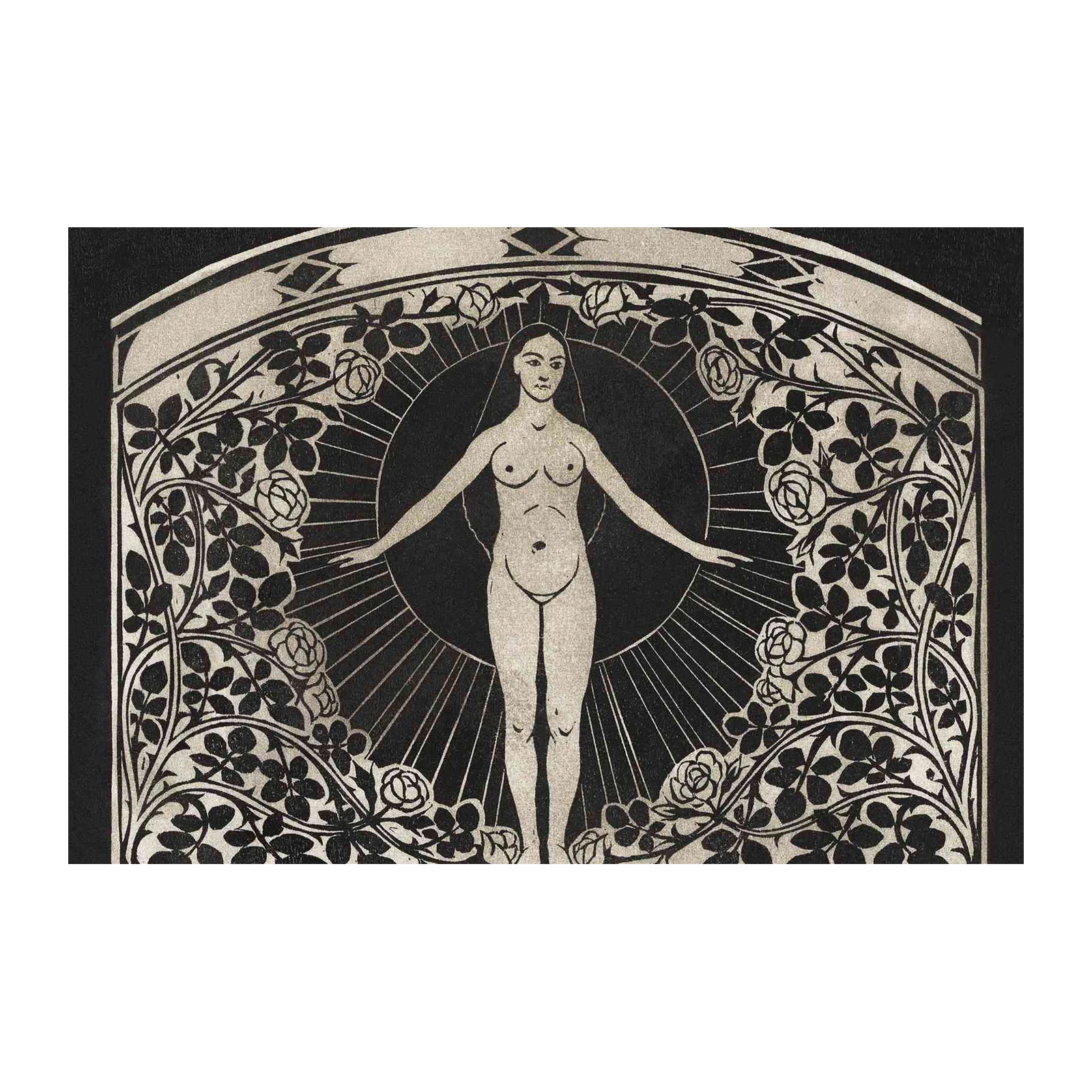 Art Nouveau Nude Rose Arch Wall Art