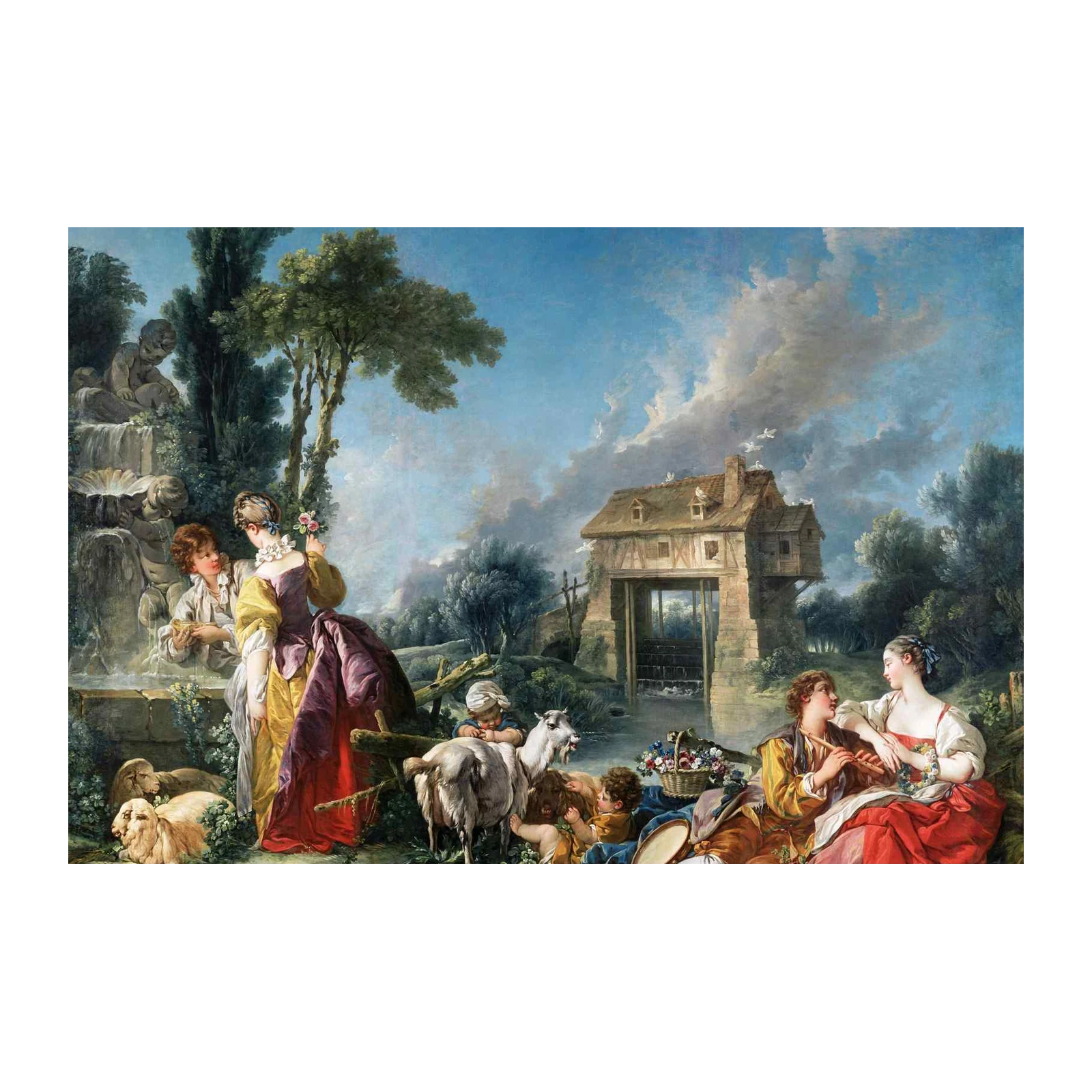 Pastoral Scene Romantic Rococo Wall Art Wall Art