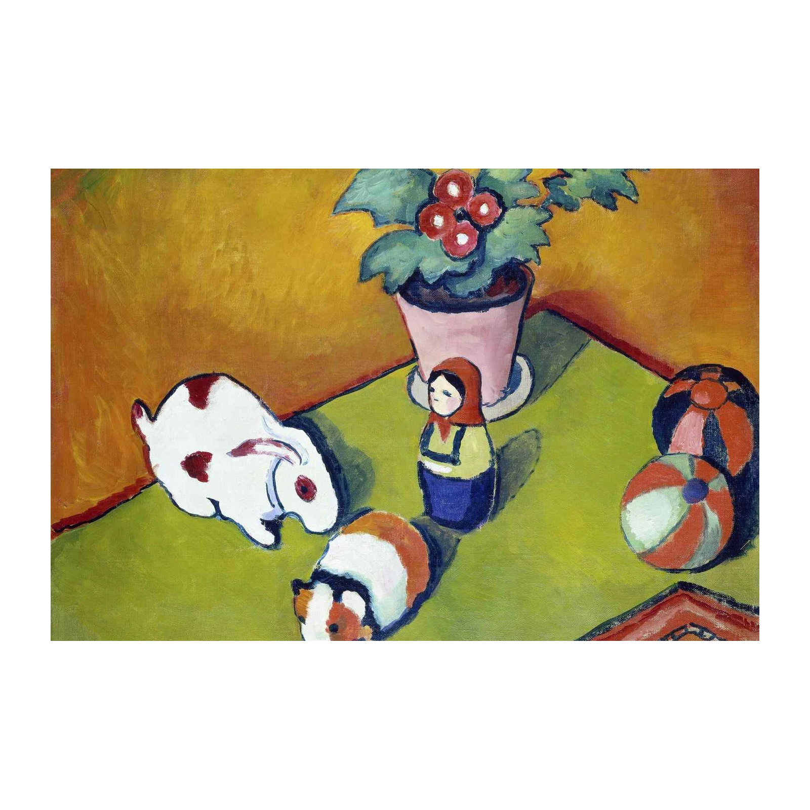 Whimsical Pet & Toy Still Life Wall Art