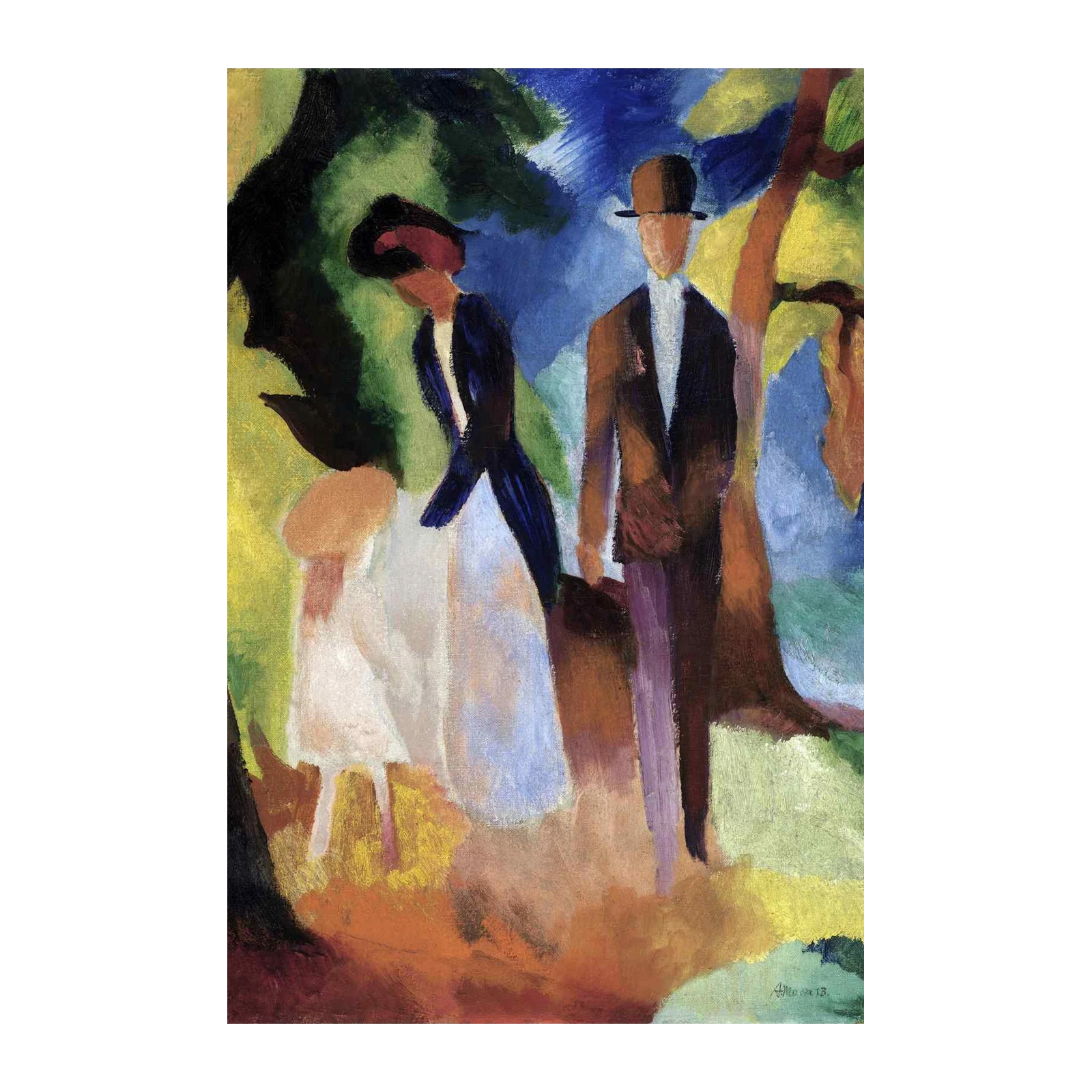 Expressive Family Stroll Fauvist Wall Art