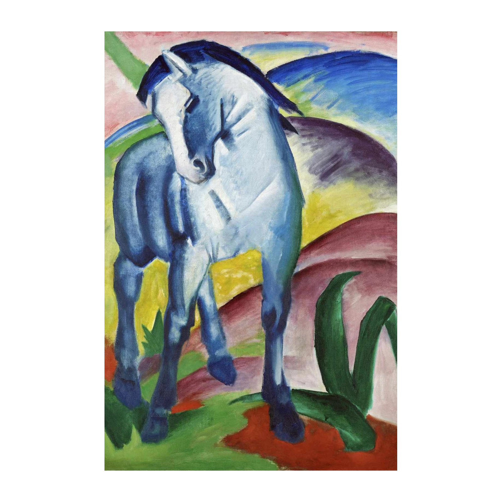 Blue Horse Expressionist Art Wall Art