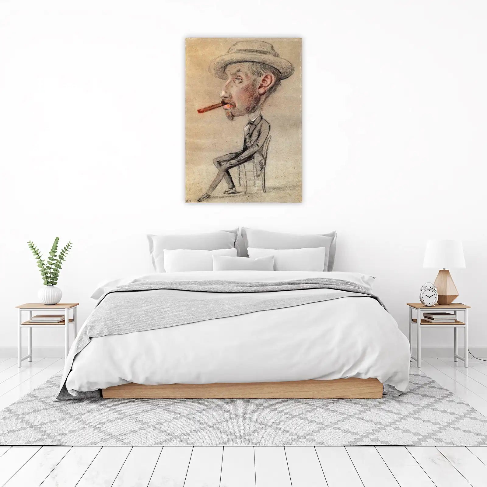 Vintage Gentleman Cigar Sketch Wall Art