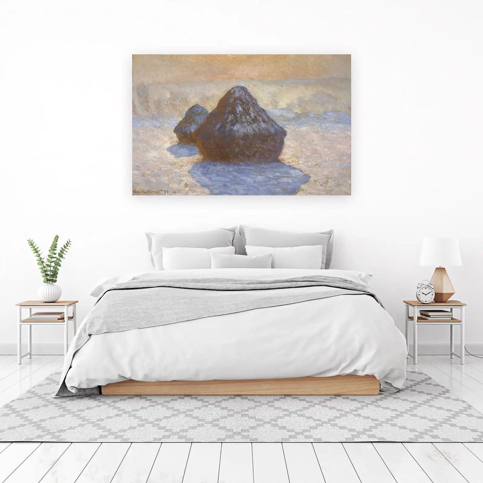 Monet Haystacks Winter Impressionist Wall Art