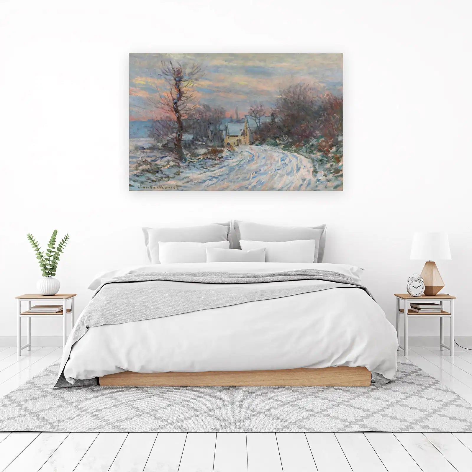 Impressionist Winter Scene Snowy Path Wall Art