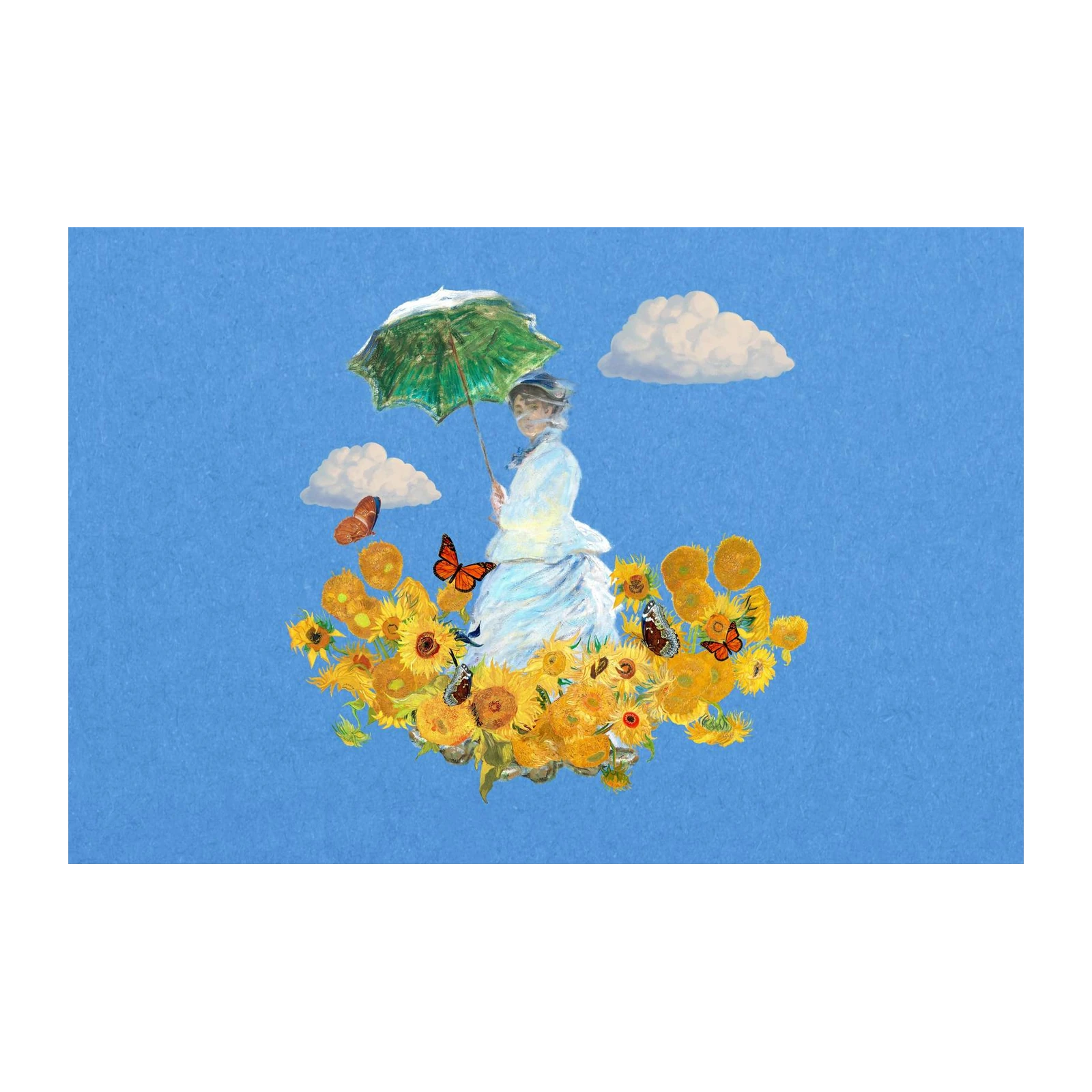 Impressionist Lady with Sunflowers Wall Art