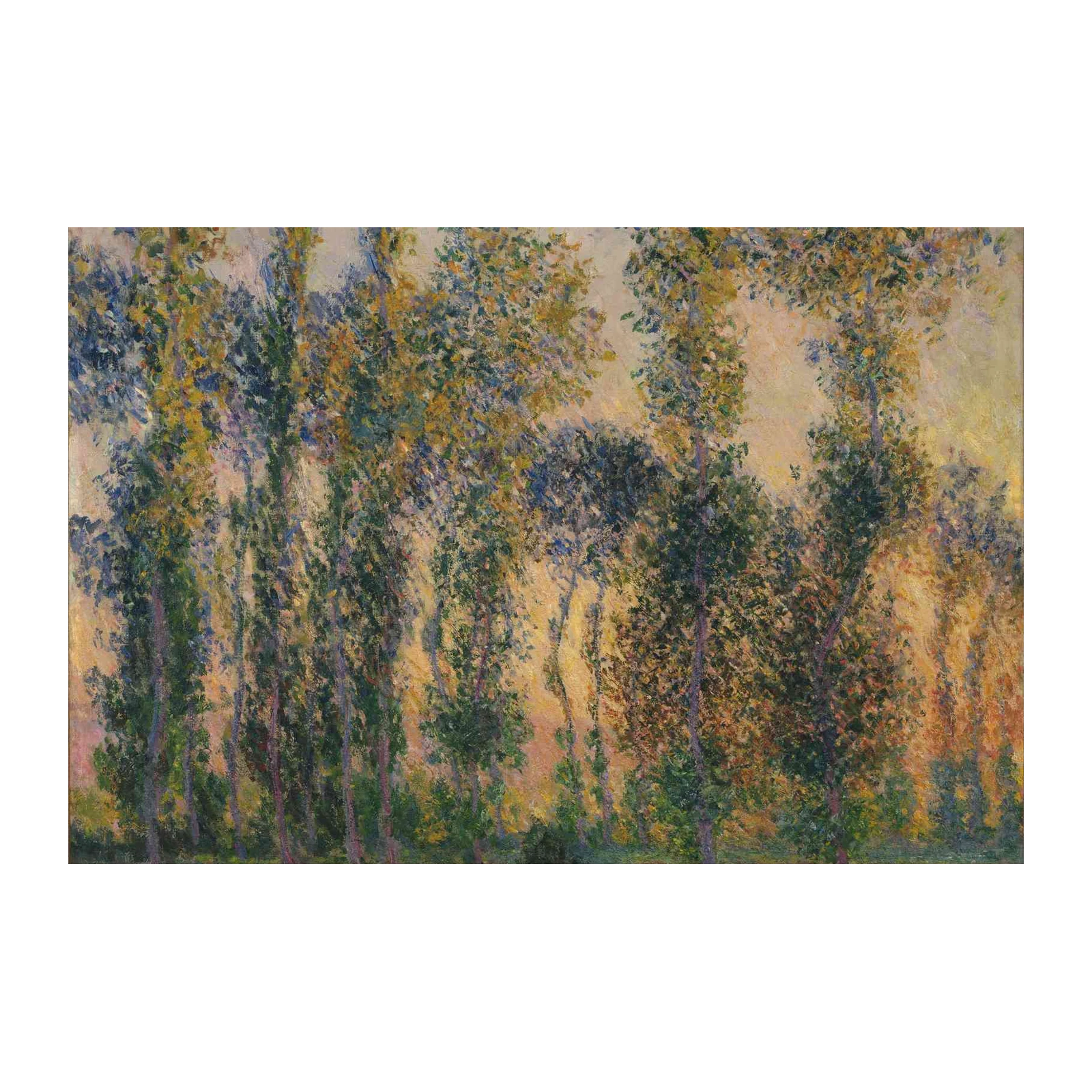 Monet's Aspen Trees Wall Art - Impressionist Nature Art