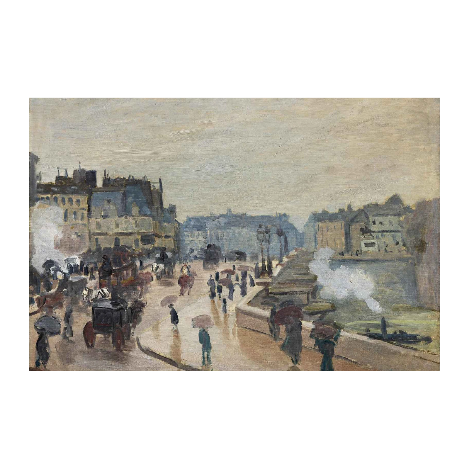 Parisian Rainy Street Impressionist Wall Art