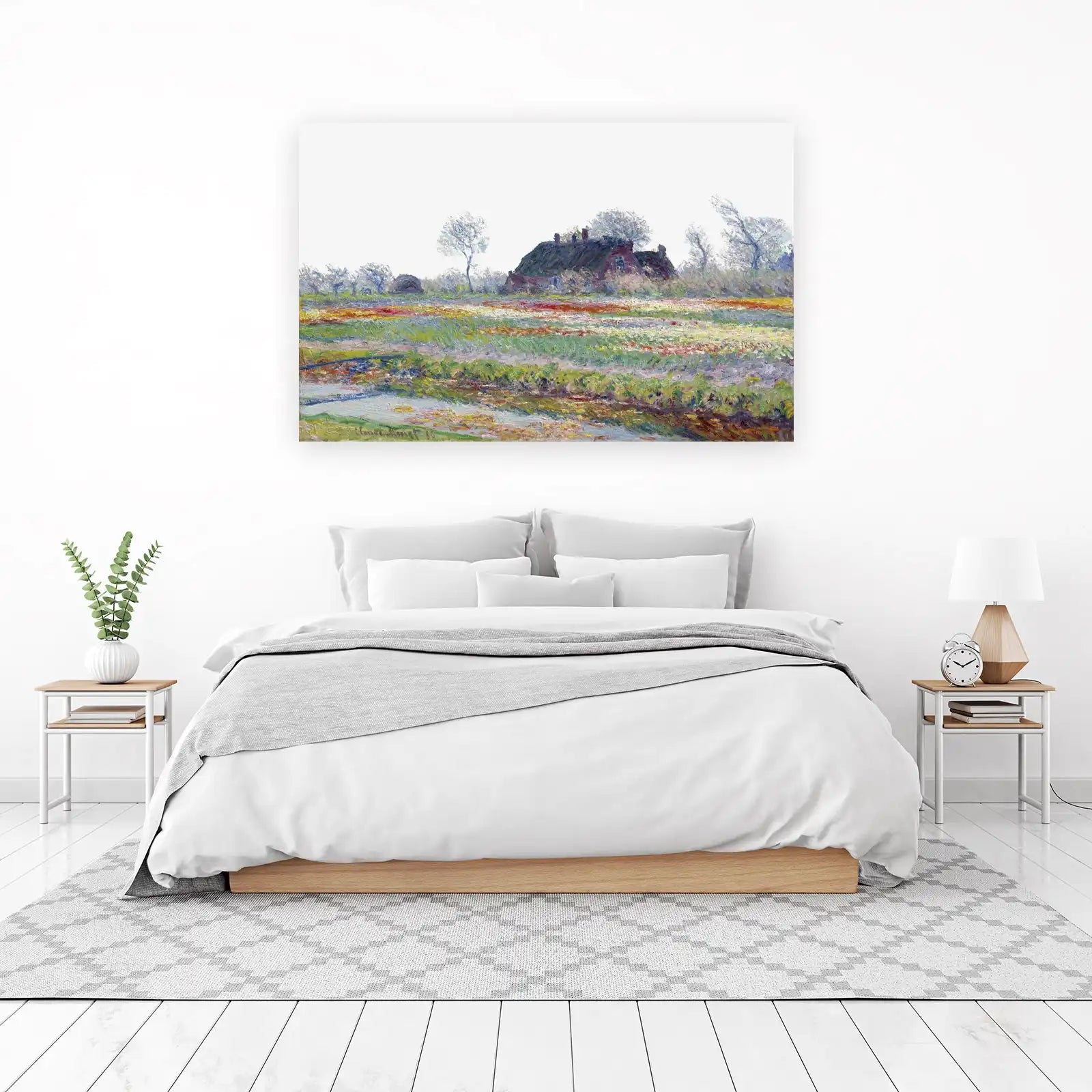 Impressionist Dutch Cottage & Tulips Wall Art