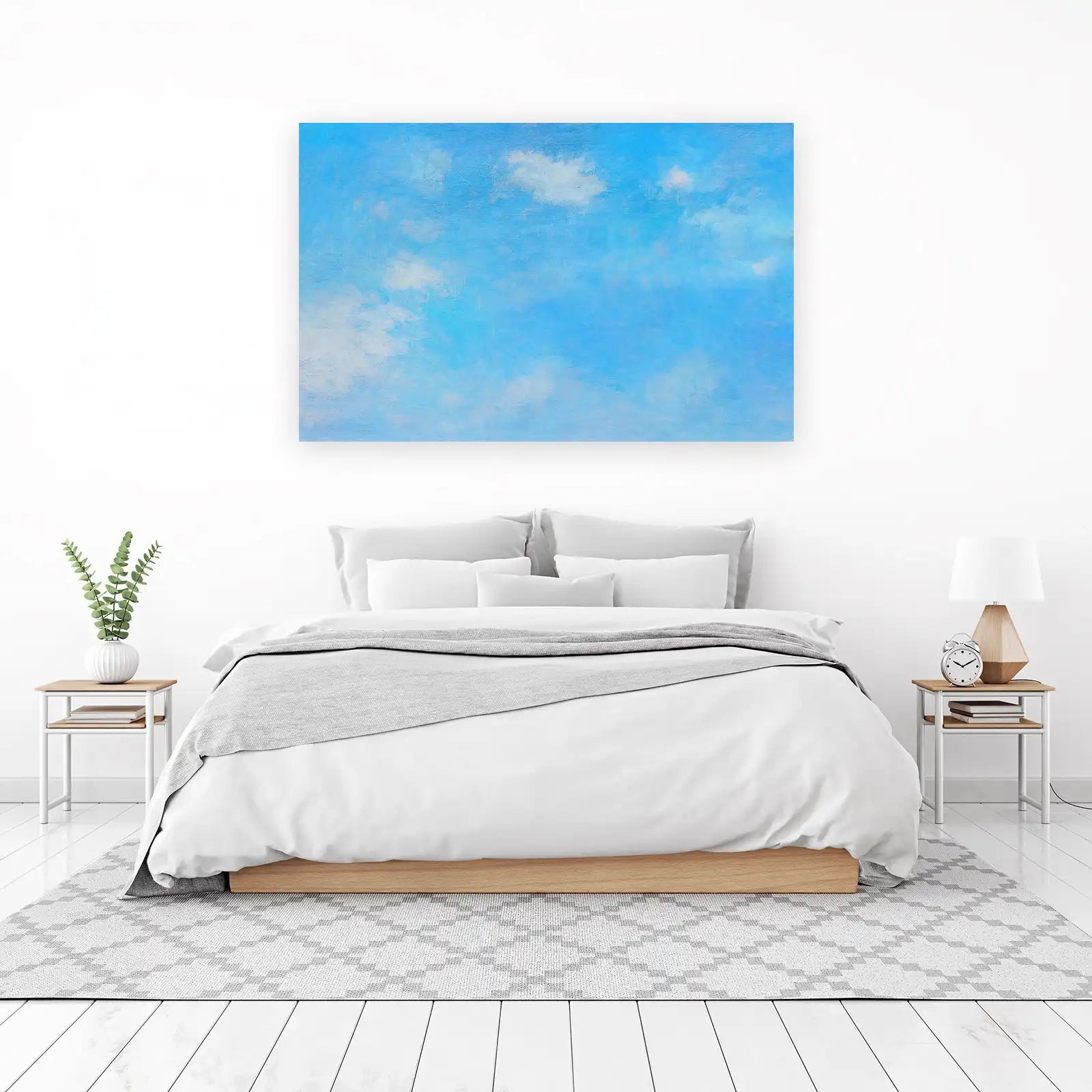 Serene Sky Abstract Blue Wall Art