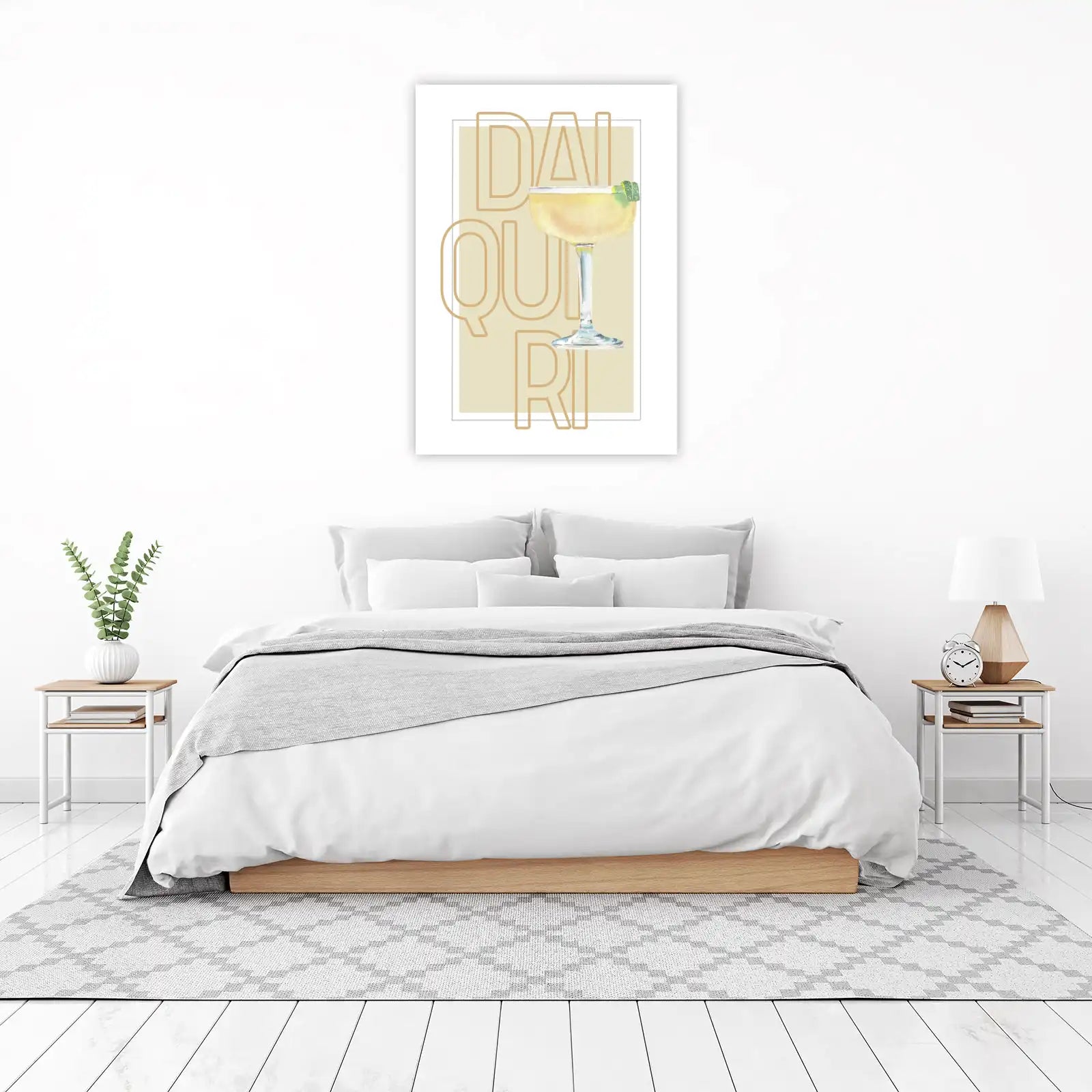 Retro Daiquiri Cocktail Watercolor Wall Art