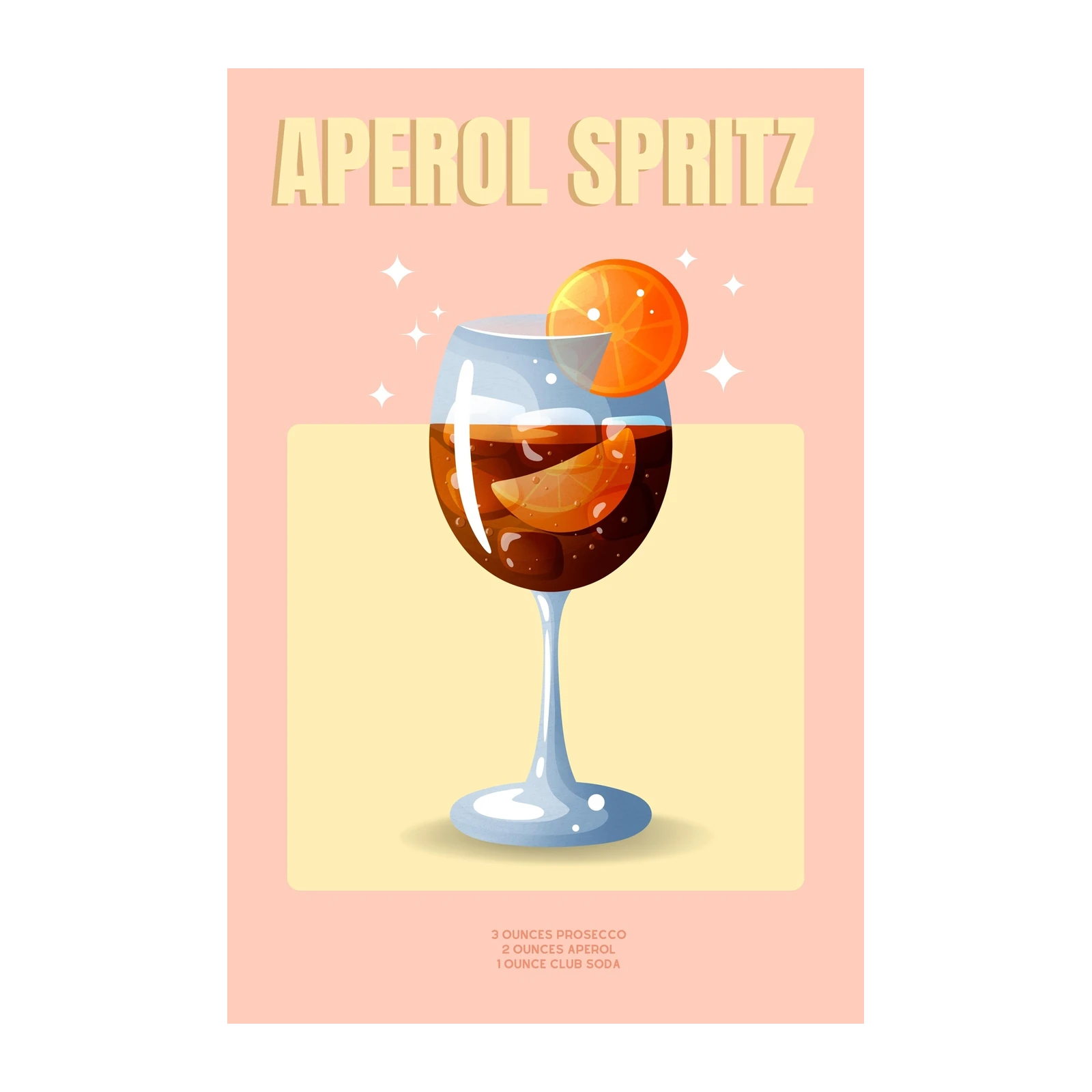 Aperol Spritz Recipe Vintage Wall Art Wall Art