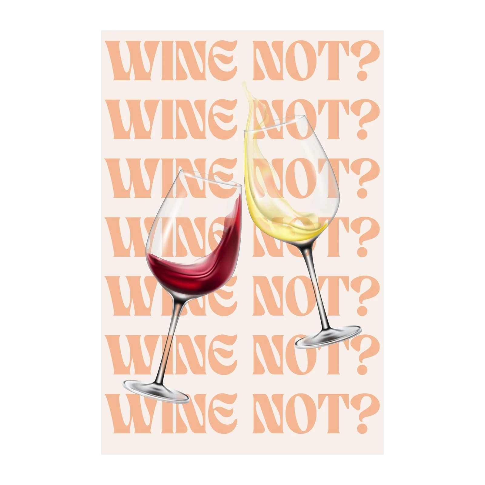 Chic Wine Toast Red & White Wall Art