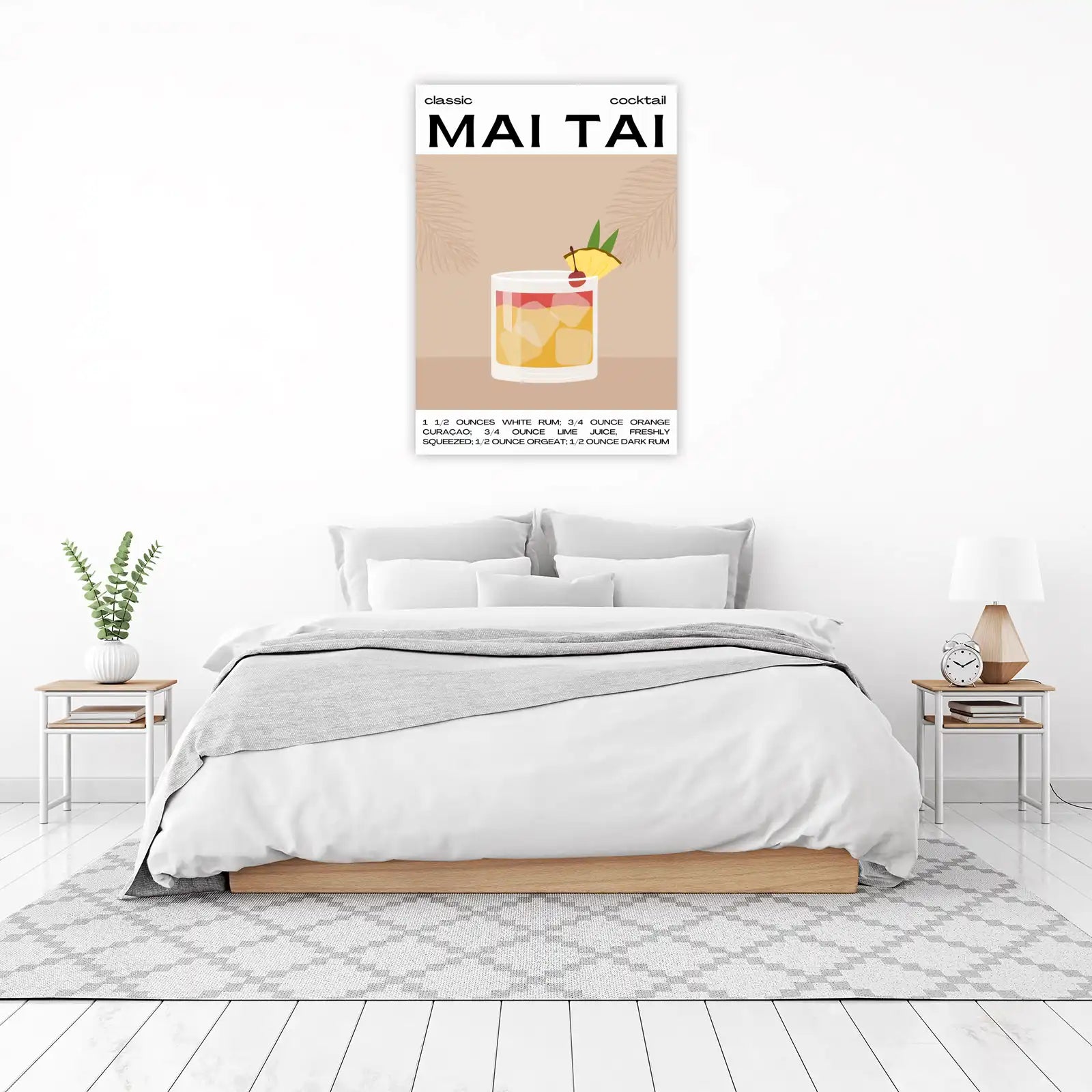 Retro Mai Tai Cocktail Recipe Wall Art