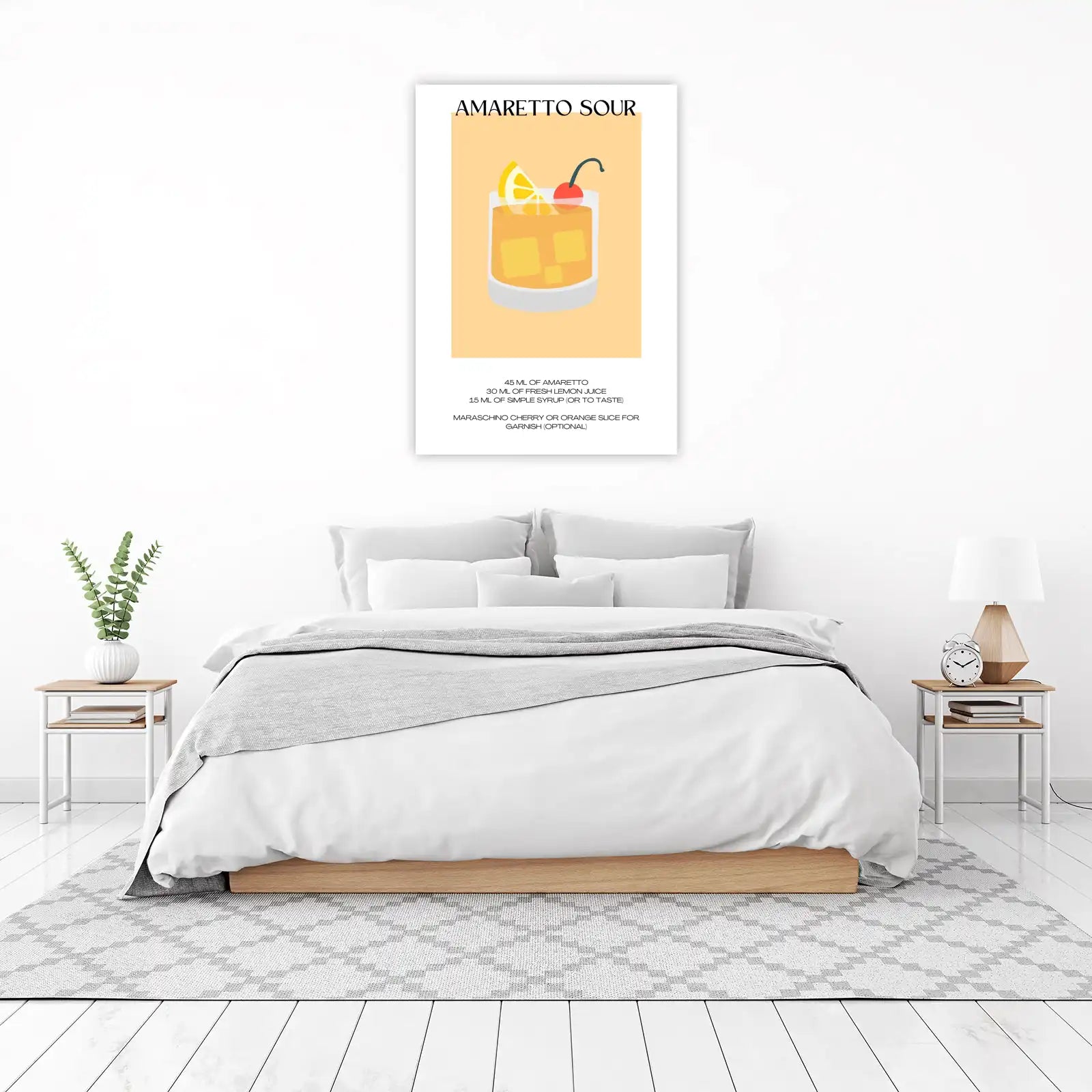 Amaretto Sour Cocktail Recipe Wall Art