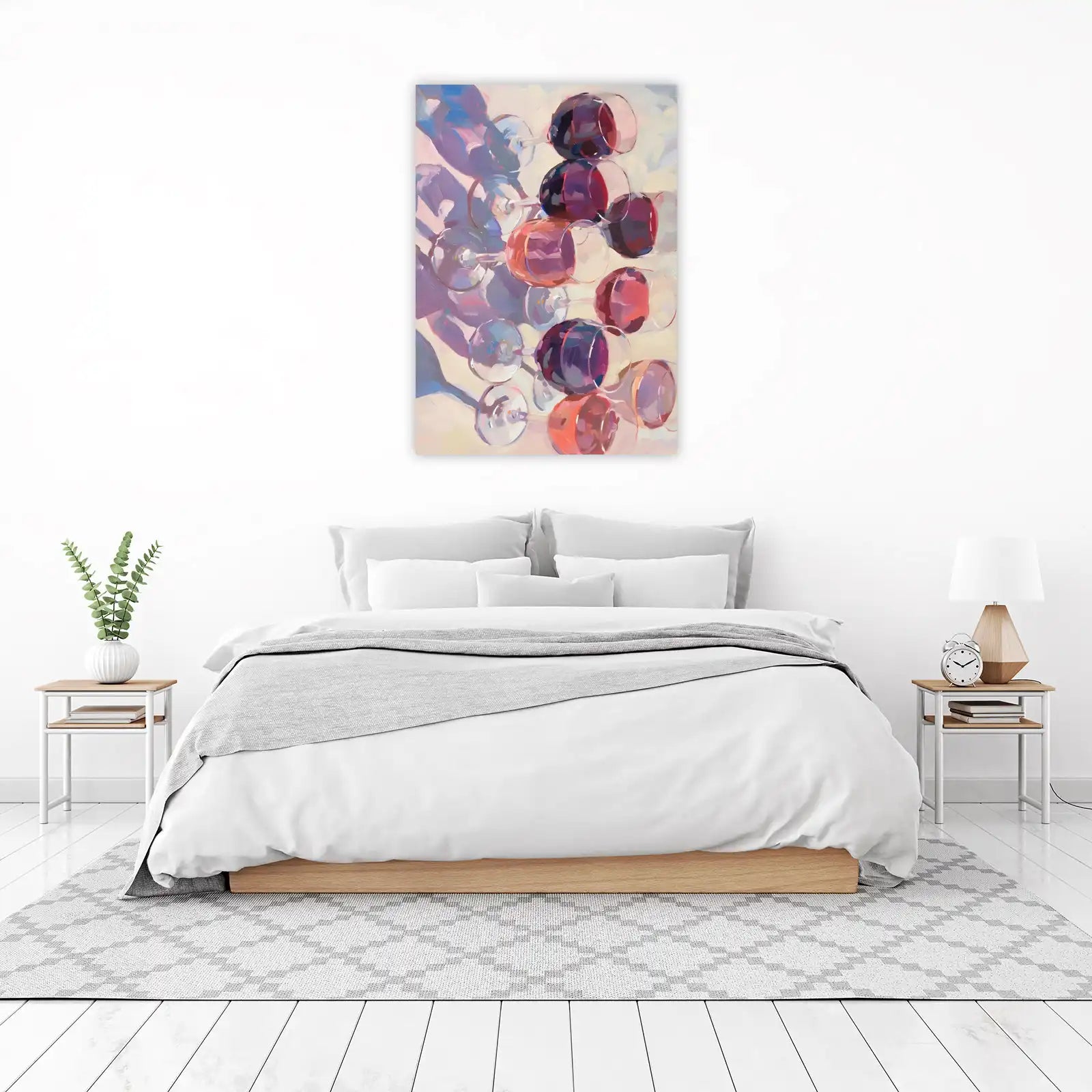 Vibrant Wine Glass Still Life Wall Art