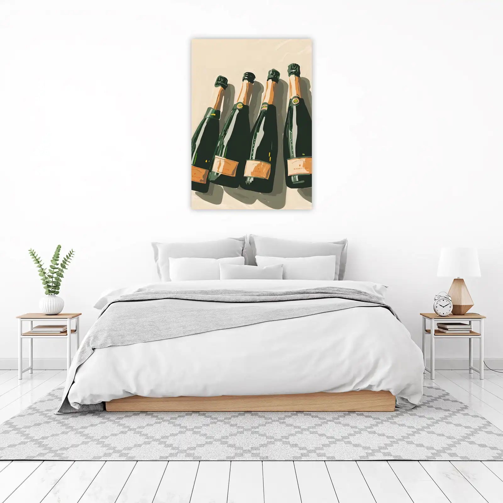 Elegant Champagne Bottles Wall Art Art