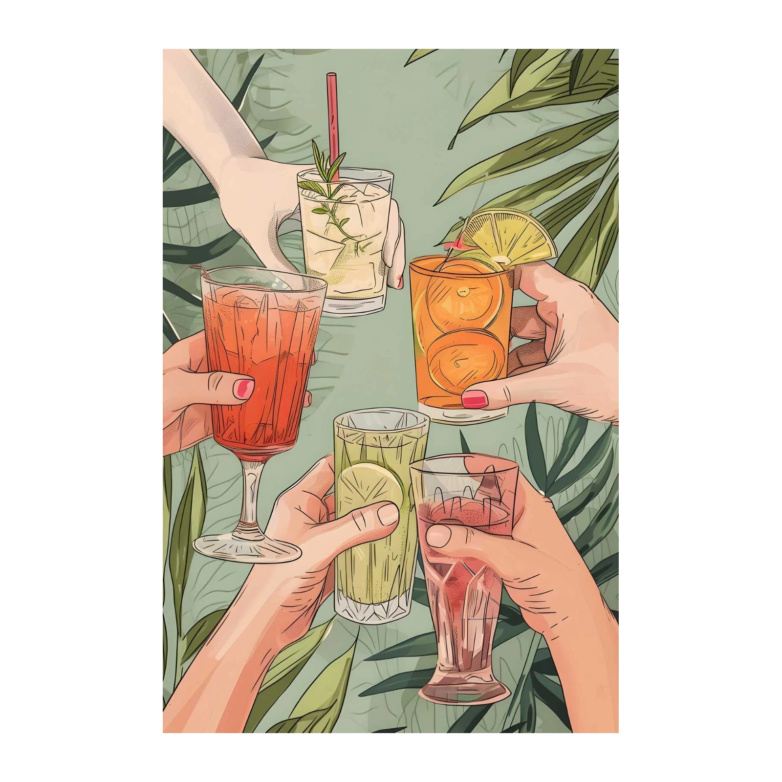 Cheers to Summer Vibes Wall Art