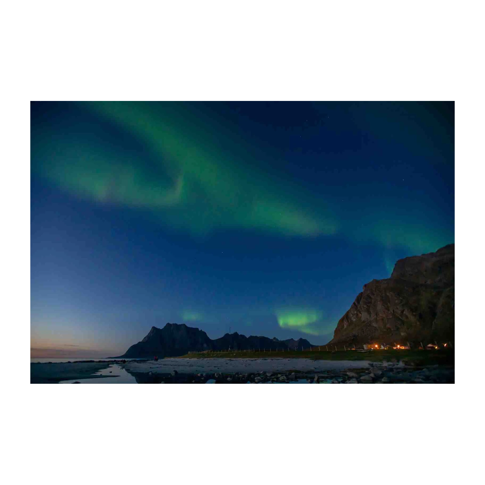 Aurora Borealis Coastal Mountain Wall Art