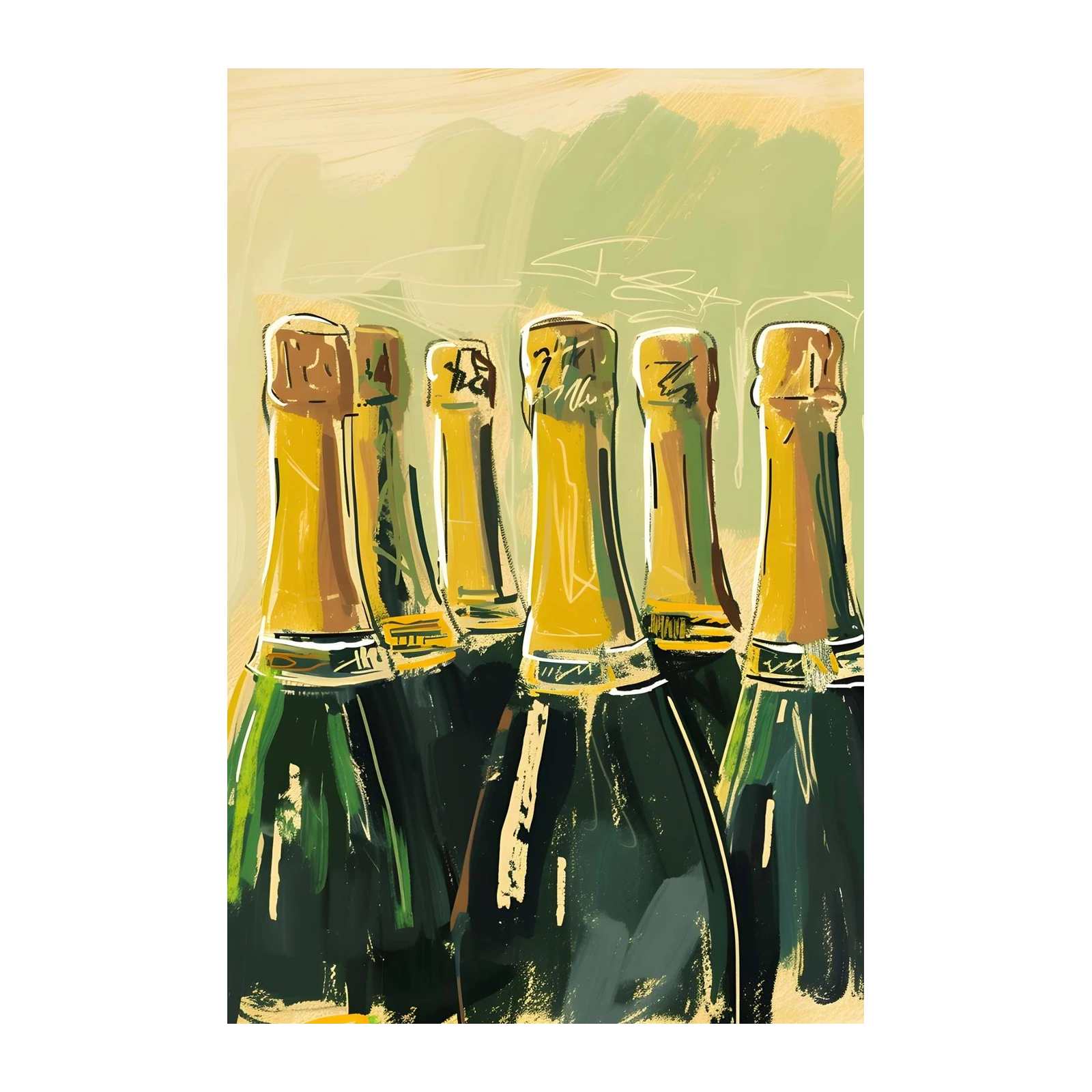 Celebration Champagne Bottles Wall Art