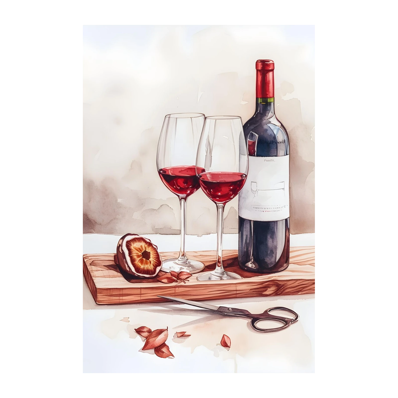 Elegant Red Wine Still Life Wall Art